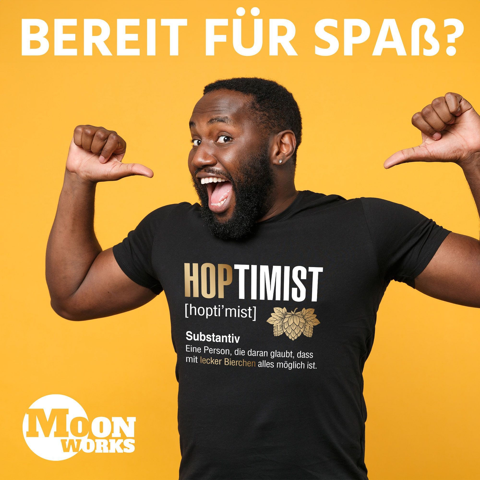 MoonWorks Print-Shirt Herren T-Shirt Hoptimist Bier günstig online kaufen