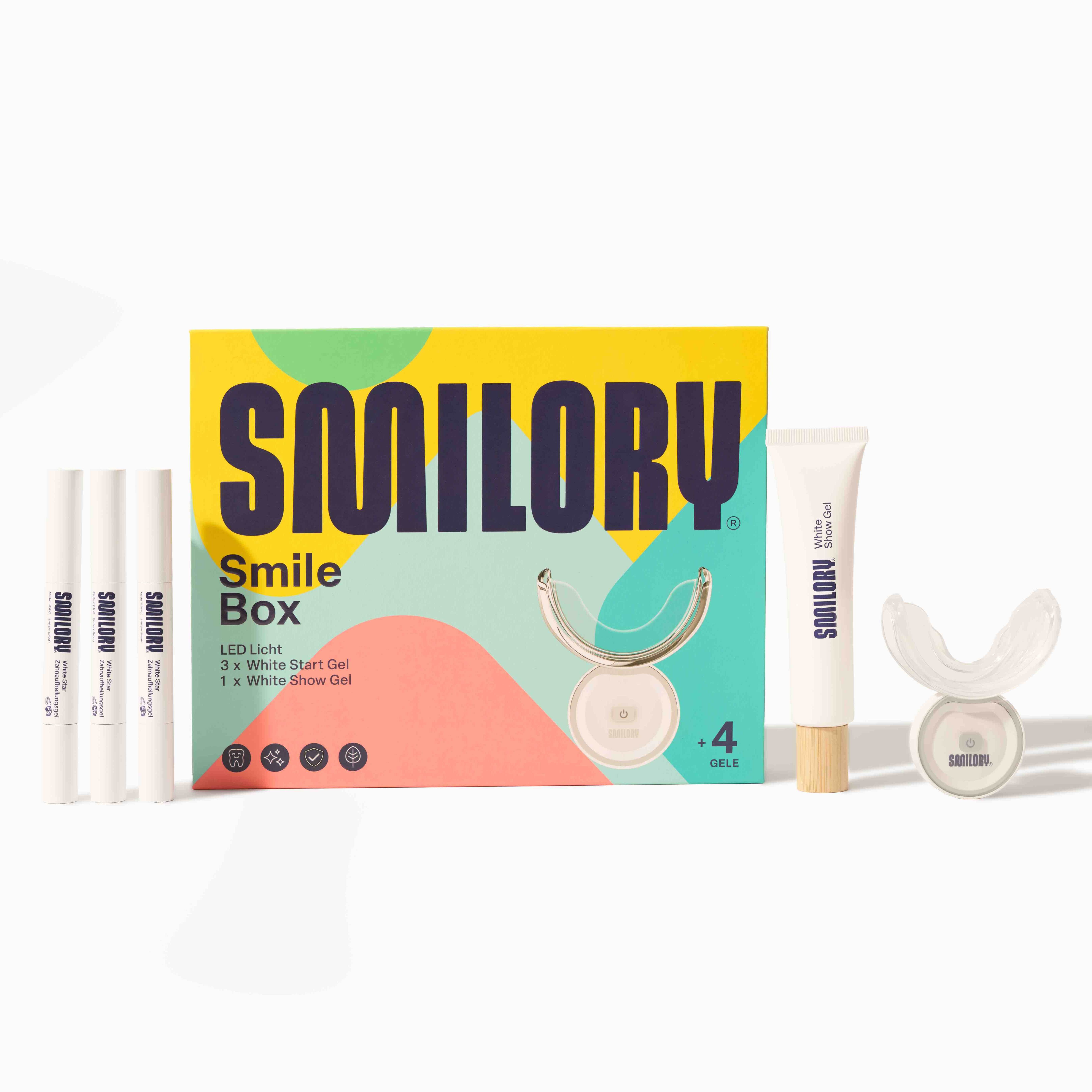 SMILORY® Zahnbleaching-Kit Smilory® Smile Box – Zahnaufhellung zuhause, Profi Bleaching Set