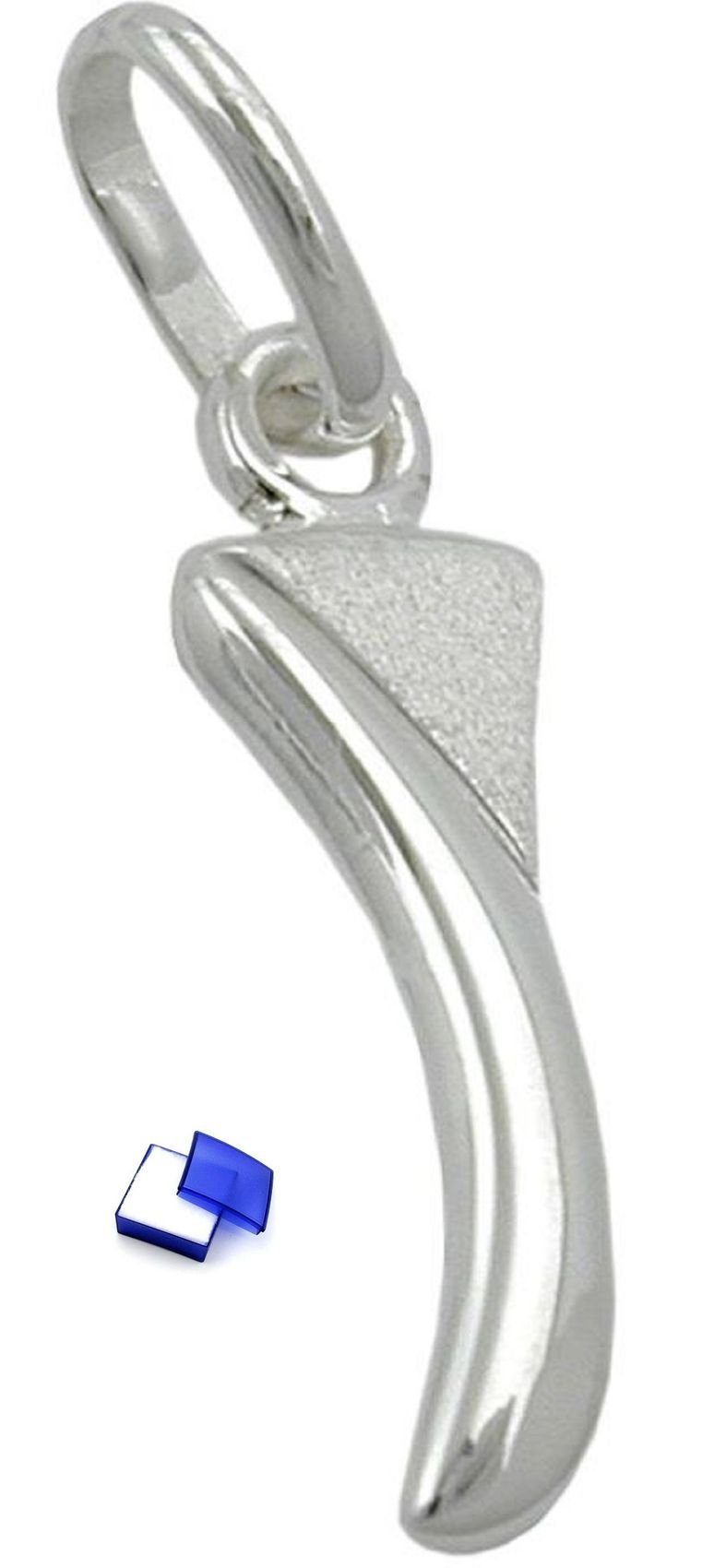 unbespielt Buchstabenanhänger Silber 5 für teilmattiert Damen Silberschmuck und I Anhänger Herren glänzend 925 15 x mm, Buchstabe