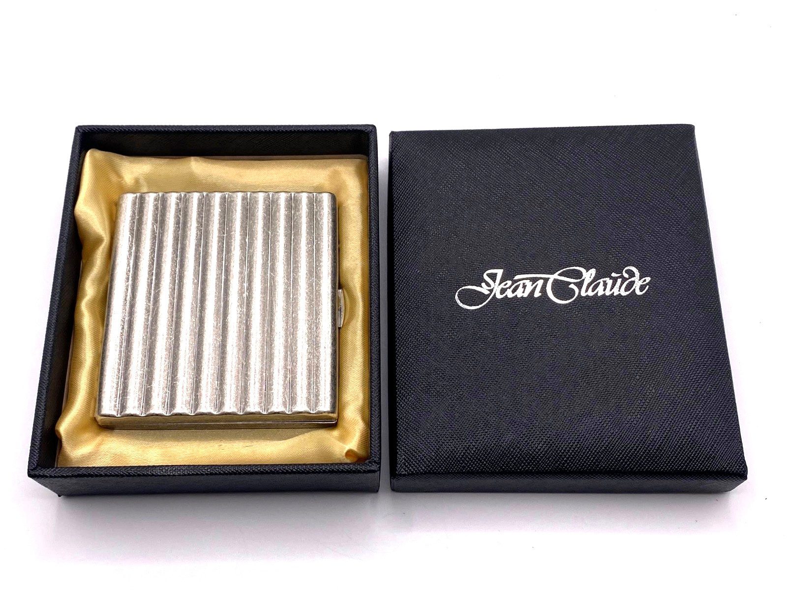 Jean Claude Bogenetui Zigarettenetui vintage Wellendesign antik silber 20er, hochwertig verpackt in einer Geschenkbox