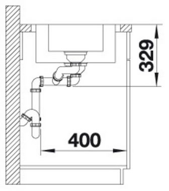 Blanco Edelstahlspüle LEMIS 6 S-IF, eckig, 50/100 cm, (1 St), zum wechselseitigen Einbau geeignet