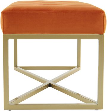 Kayoom Sitzhocker Sitzbank Cameron 125 Orange / Gold (1 St), bequem, elegant, mit Zierknöpfen