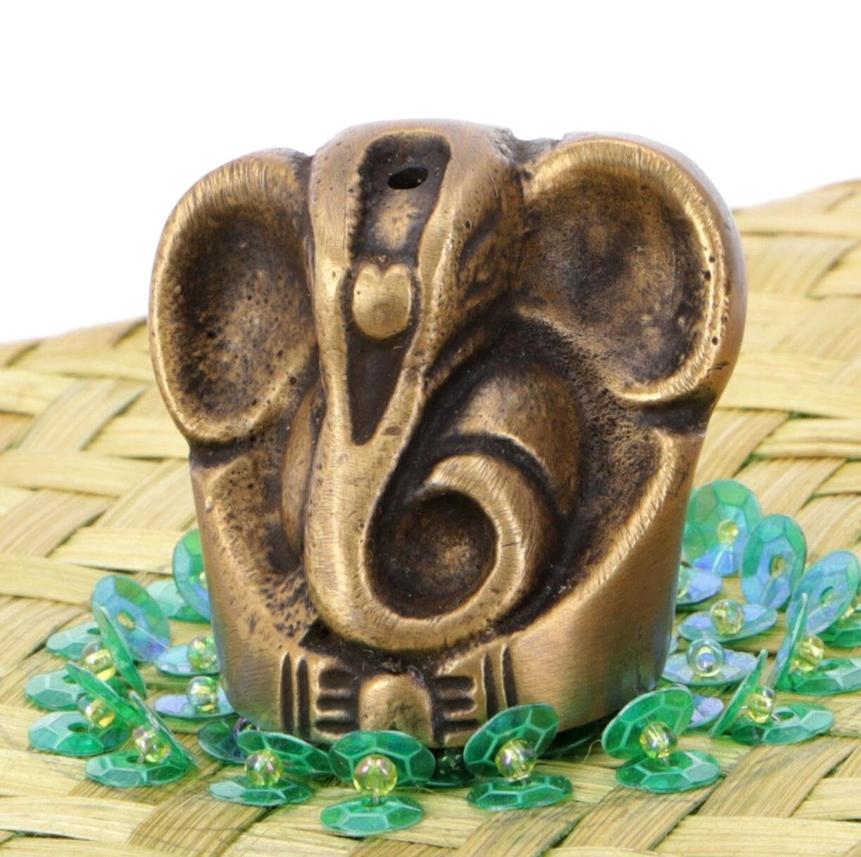 Guru-Shop Räucherstäbchenhalter cm - aus Messing 3,5 Räucherstäbchen-Halter Ganesh