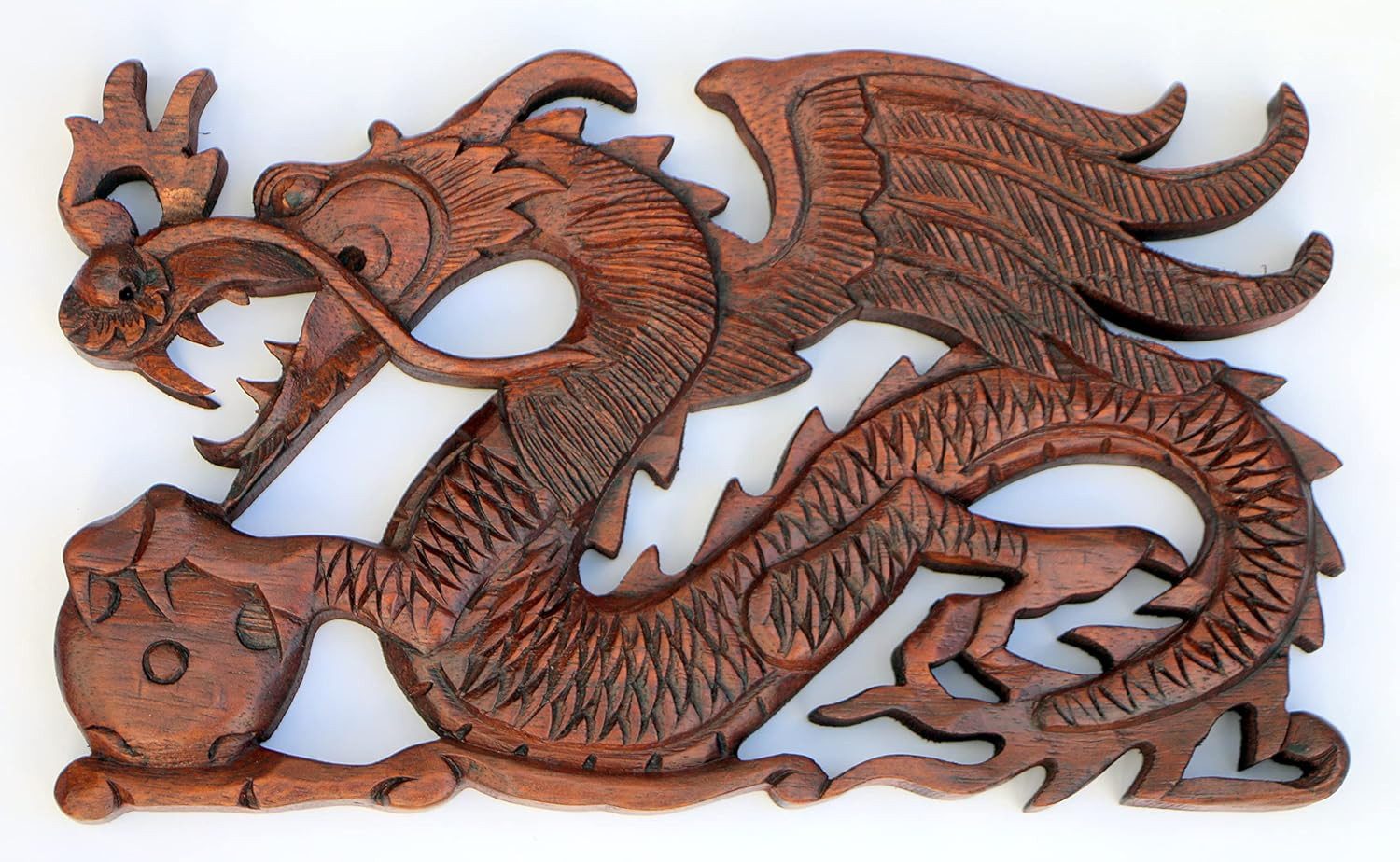 Wogeka Wanddekoobjekt Wand-Relief chinesischer Drache zum aufhängen Wanddeko
