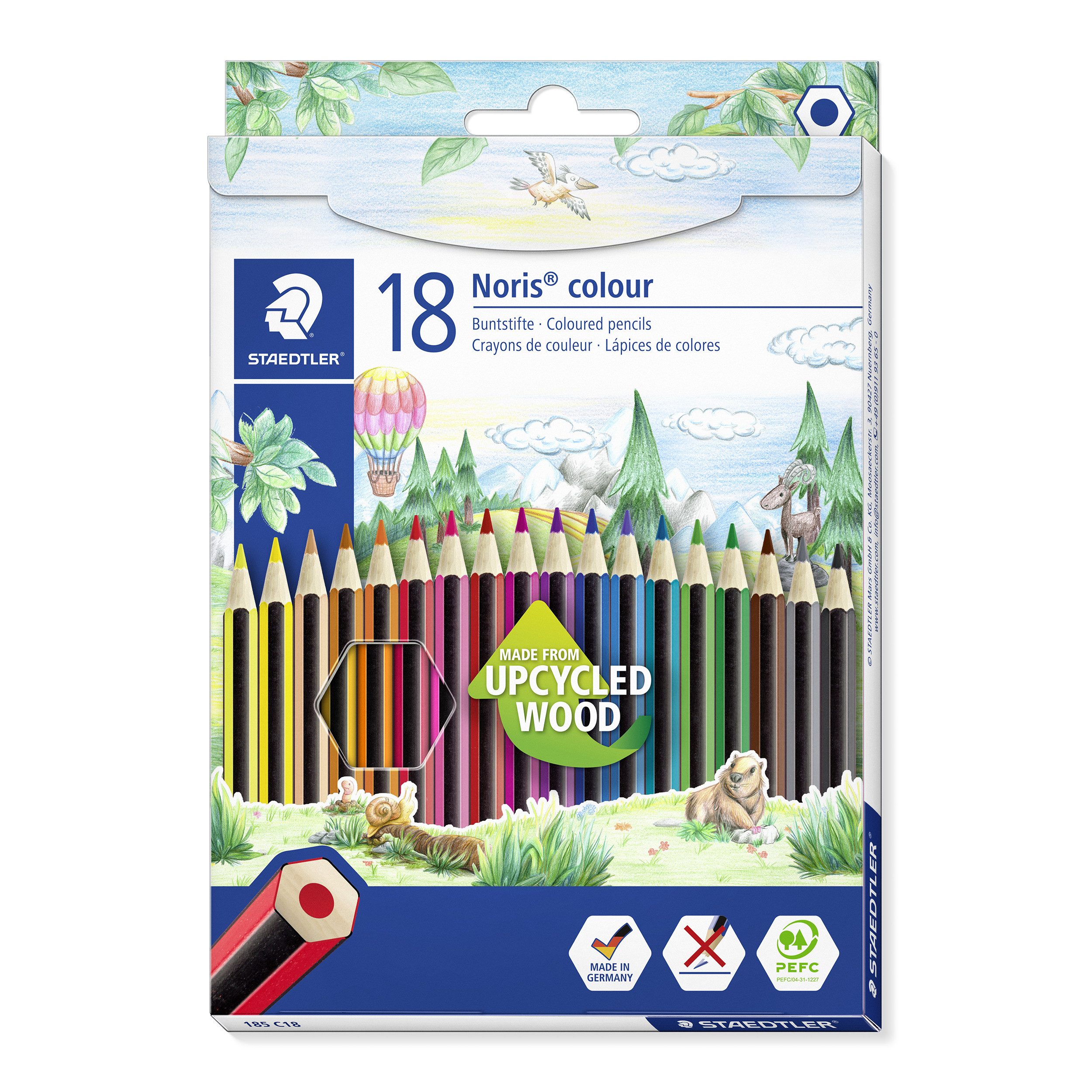 STAEDTLER Buntstift Staedtler® 185 C18 Farbstift Noris® colour - Kartonetui mit 18 Farben