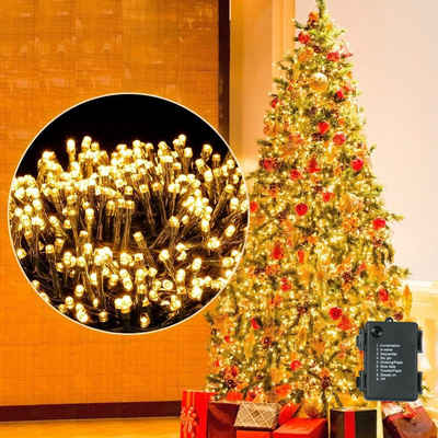 Elegear LED-Lichterkette 40M 300 LEDs Lichterkette für Weihanchtsbaum, 300-flammig, Weihnachtsdeko mit Batterie, Timer, 8 Modi