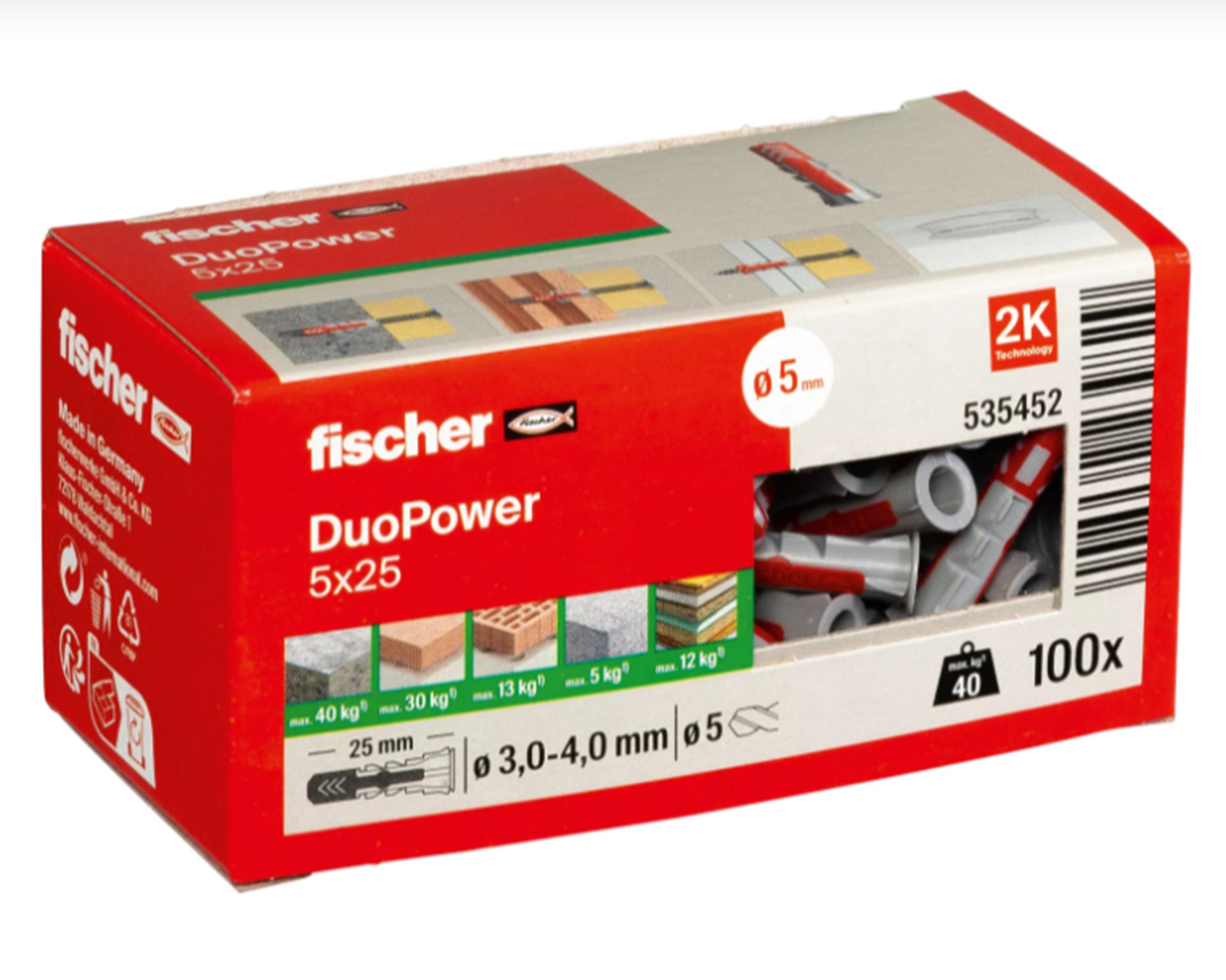 fischer Schrauben- und Dübel-Set Duopower Universaldübel ohne Schraube, (100 St)