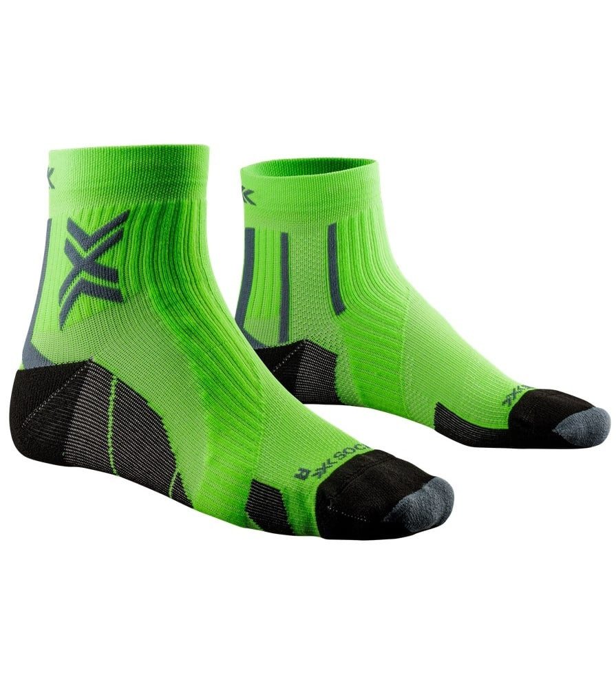 X-Socks Laufsocken Run Perform Ankle fluogrün/schwarz Herren - 1 Paar
