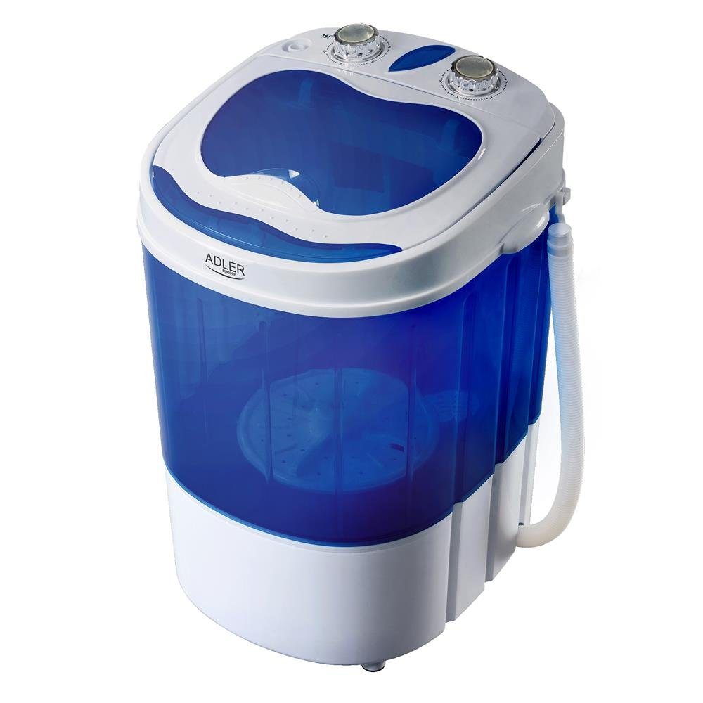 Adler Waschschüssel AD 8051, Mini Waschmaschine + Schleuder, Camping, 3 kg Volumen, blau, weiß