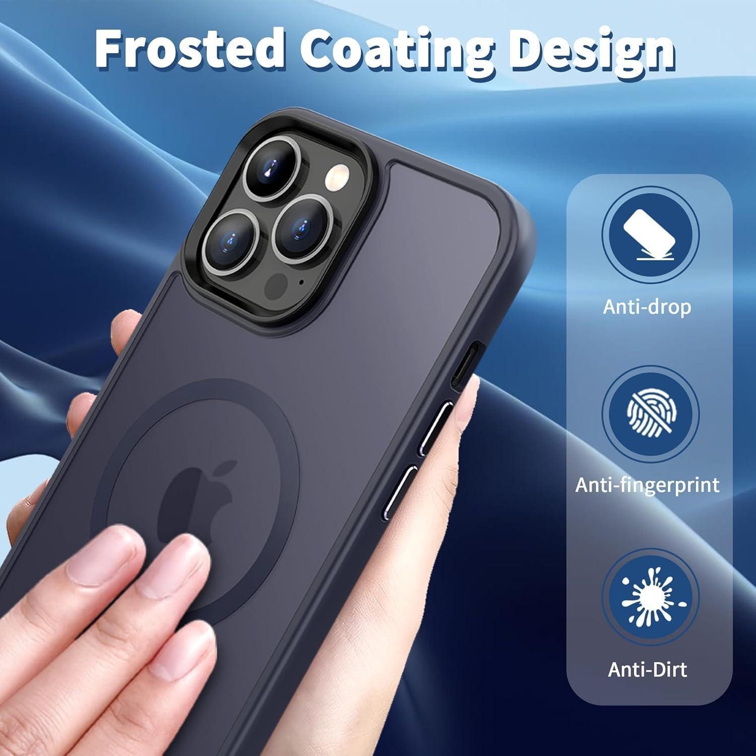 LuxusKollektion Smartphone-Hülle Hülle iPhone13ProMax MagSafe iPhone 13 Pro Max Dunkel Blau – Bild 5 von 5