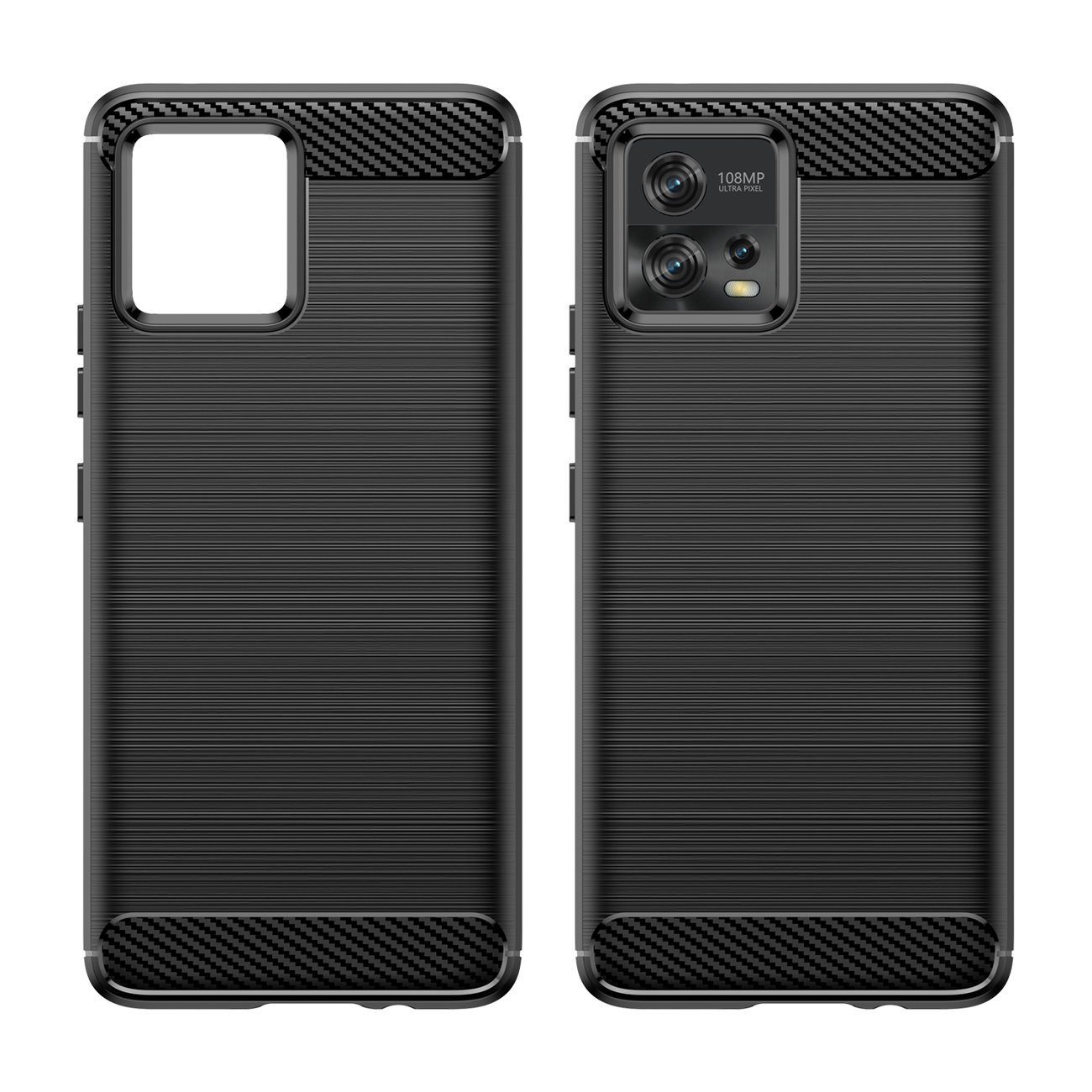 COFI 1453 Bumper Carbon Case Hülle für Nokia C32 flexible Silikon Carbon Hülle schwarz
