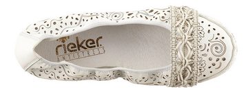 Rieker Ballerina Slipper, Flache Schuhe mit Rundum-Gummizug