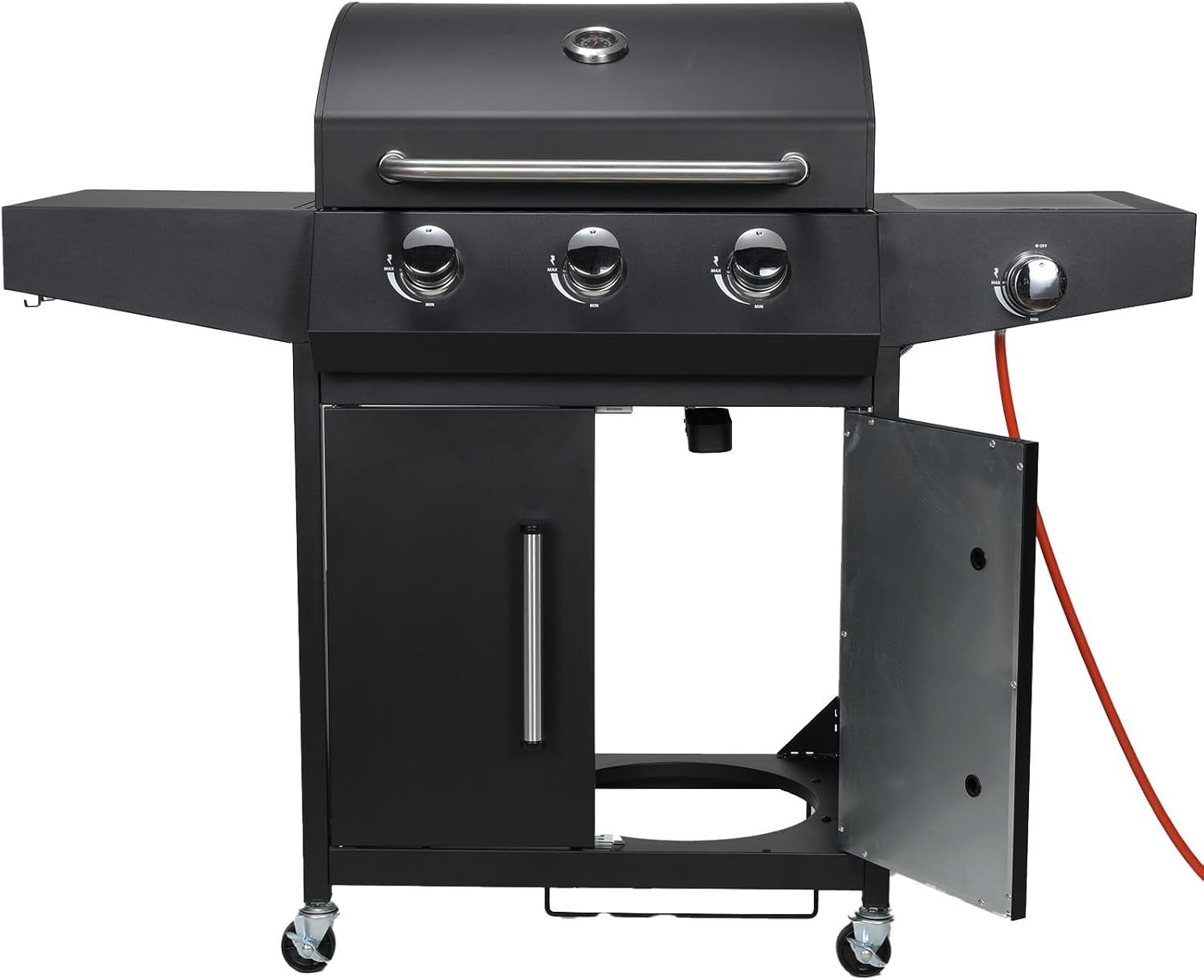 Gasgrill Grillwagen BBQ mit Seitenkochfeld