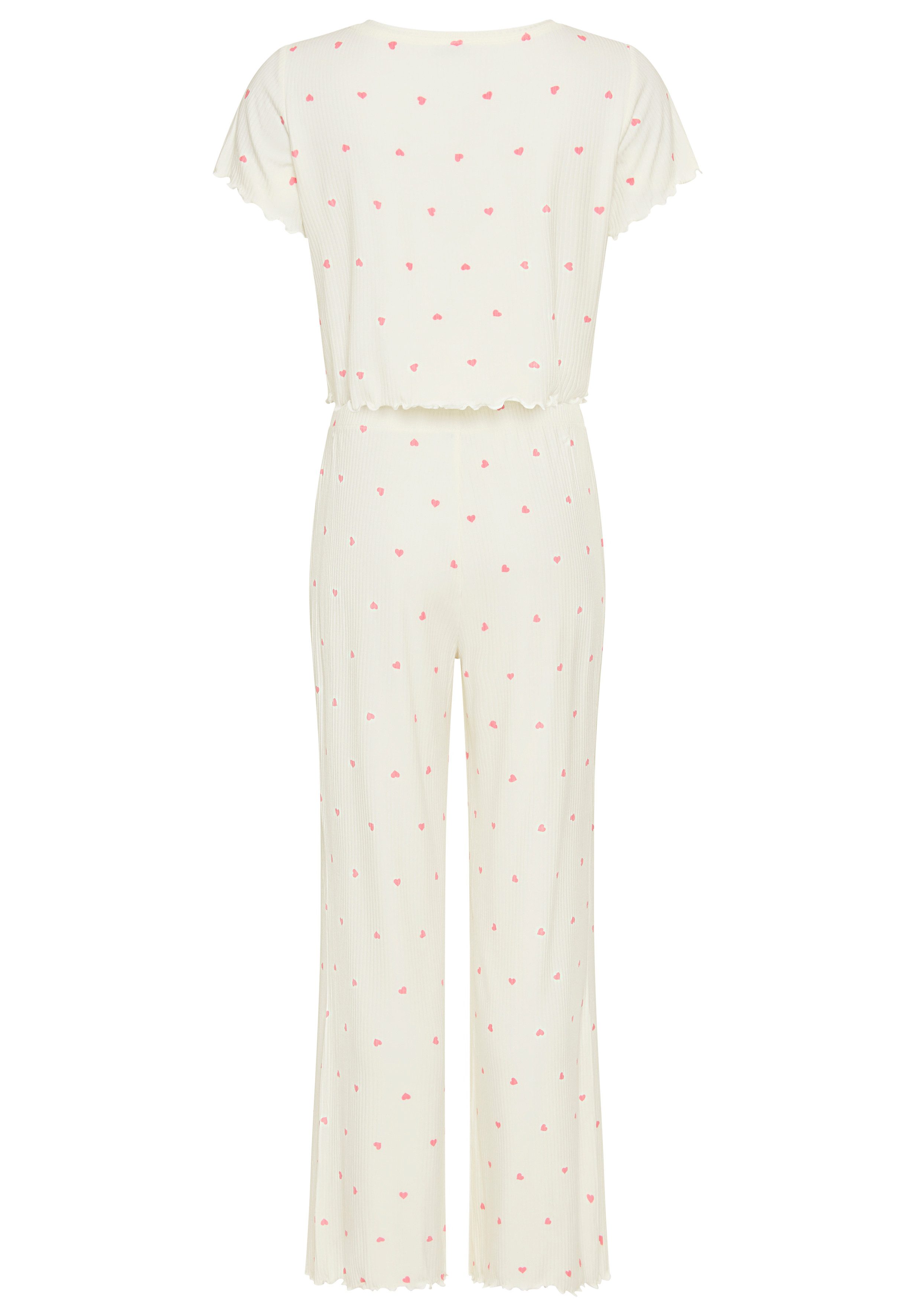 Vivance Dreams Pyjama (Set, 2 tlg) mit süßem Herzchendruck günstig online kaufen