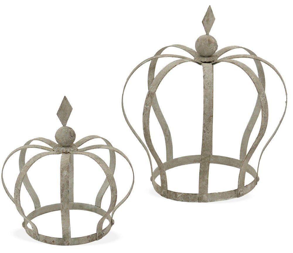 matches21 HOME & HOBBY Gartenfigur Kronen grau Metall Shabby - div Größen günstig online kaufen