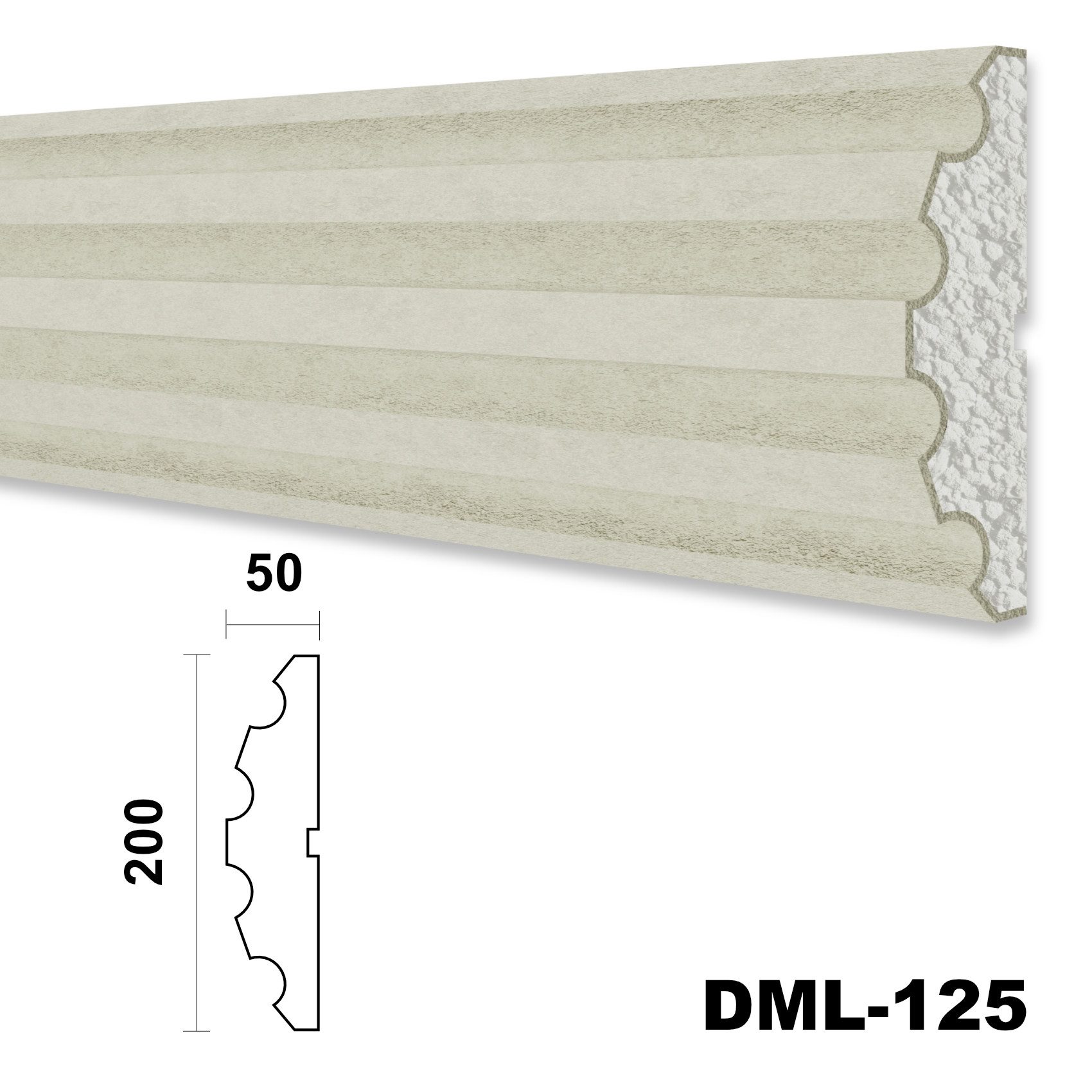 Hexim Stuckleiste DML-125, 2 Meter / günstig online kaufen