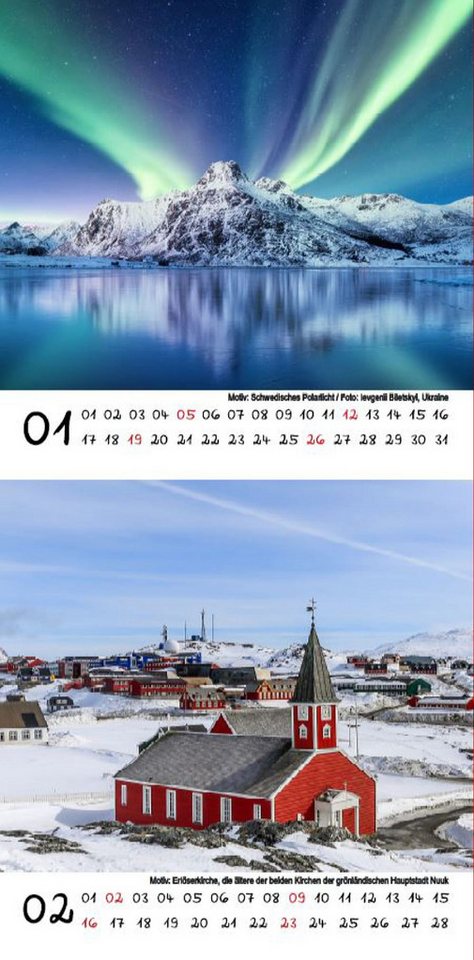 Thumbnail - Seelenzauber Tischkalender Reisezauber Nordische Länder Kalender für 2025 Format 10cm x 10cm