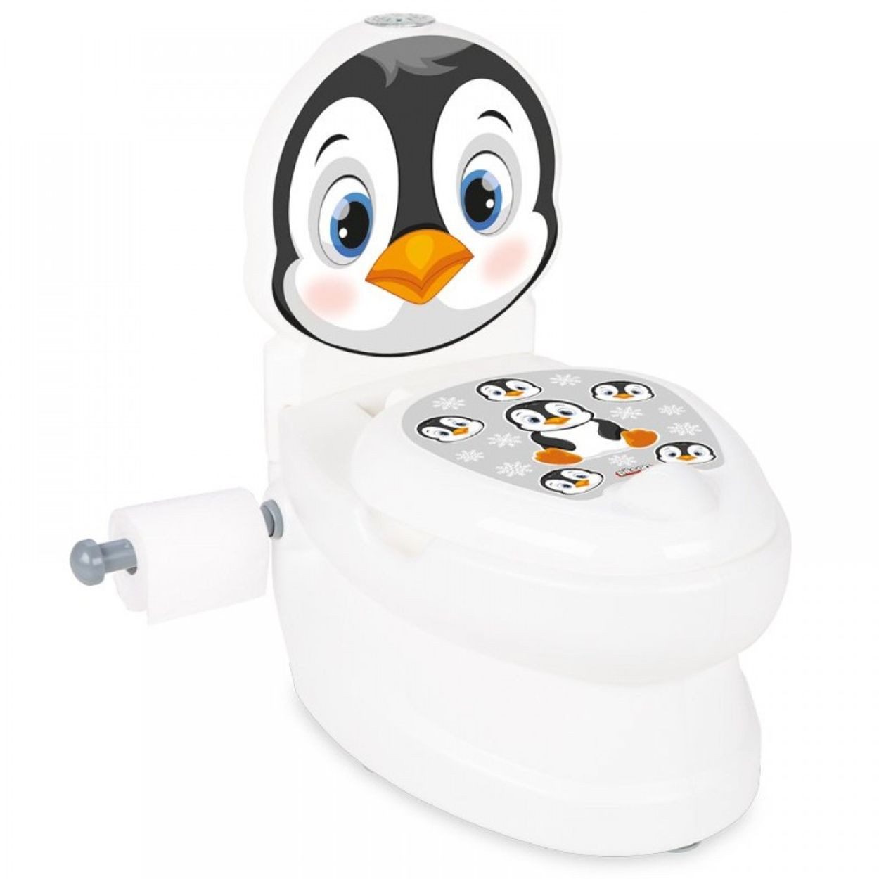 Pilsan Töpfchen Töpfchen Pinguin 07565, Musik Licht Toilettenpapierhalter Deckel Behälter