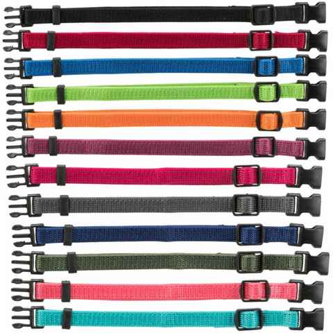Schecker Hunde-Halsband Welpenhalsbänder im 12er-Set, Nylon, in 12 unterschiedlichen Farben