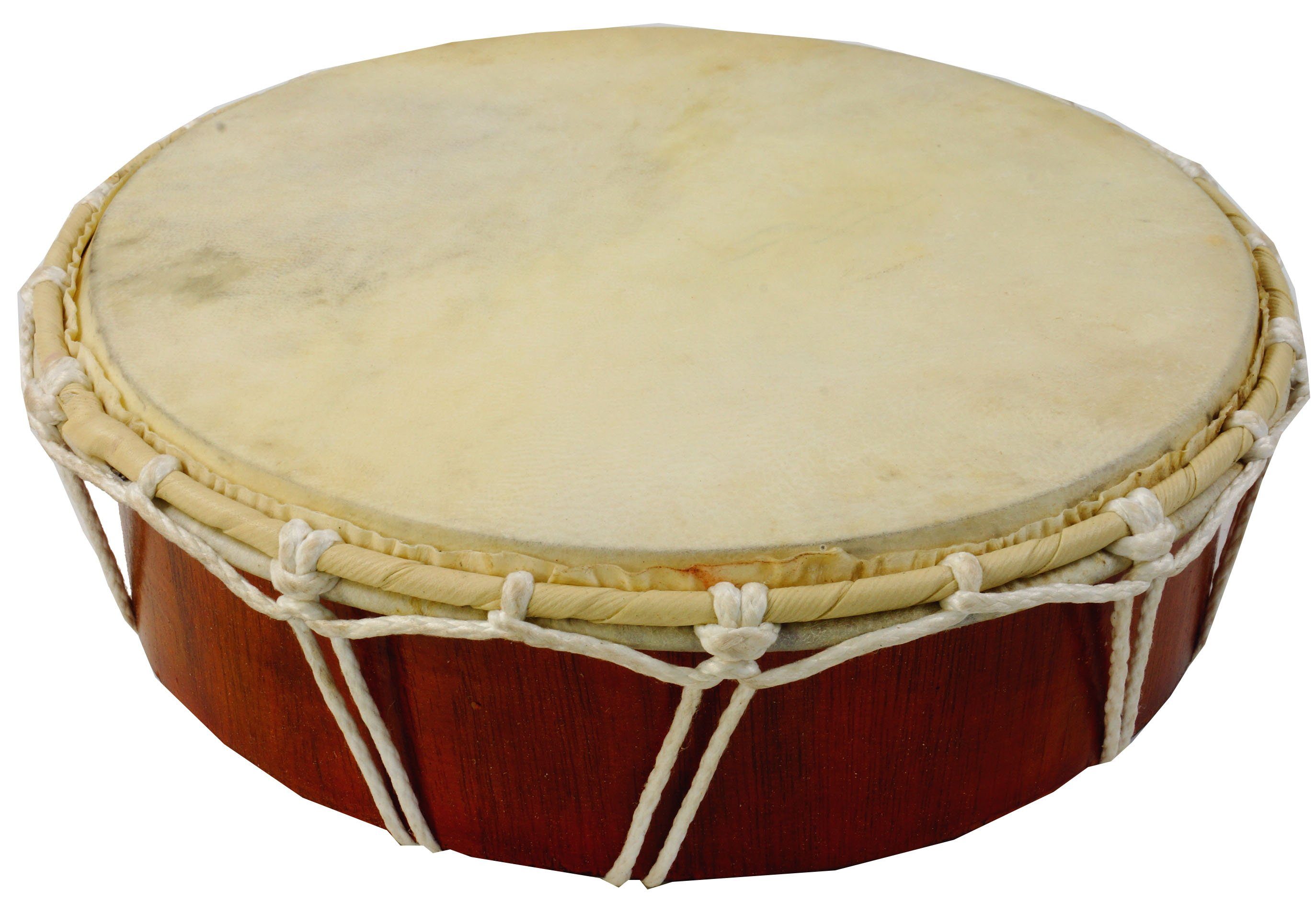 Guru-Shop Spielzeug-Musikinstrument Flache Holztrommel, Percussion Rhythmus Klang..