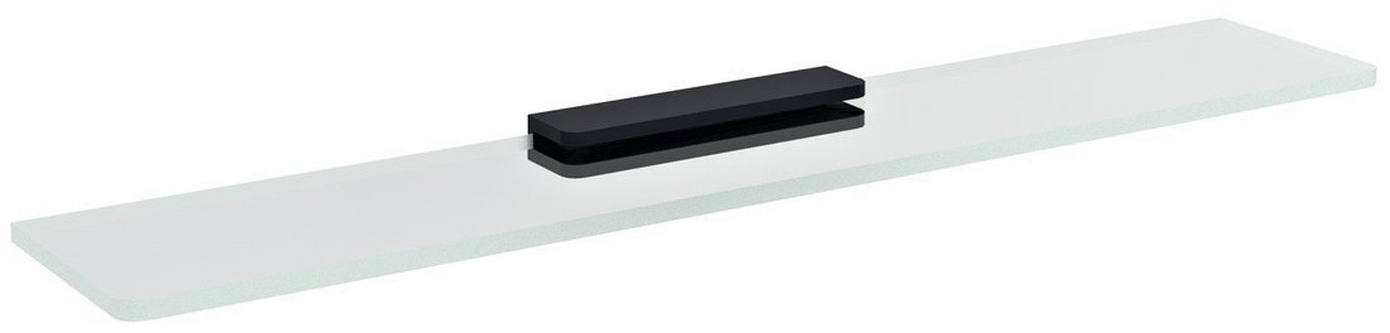 Sapho Ablageregal Glasablage 700mm, Schwarz/Klarglas, Sapho-MY009B-15-SET