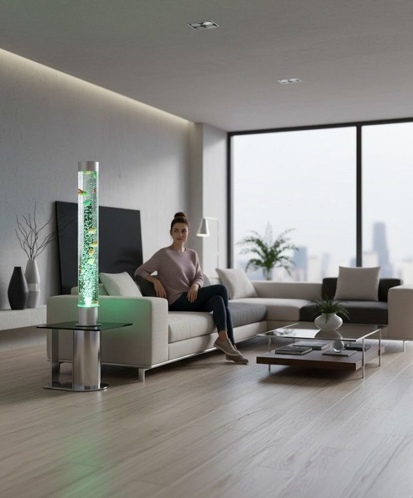 Xlmoebel Zimmerbrunnen Beleuchtete Wassersäule LED Designer Wand für Theke & Deko SOFORT, (Wassersäule), Hergestellt in Europa