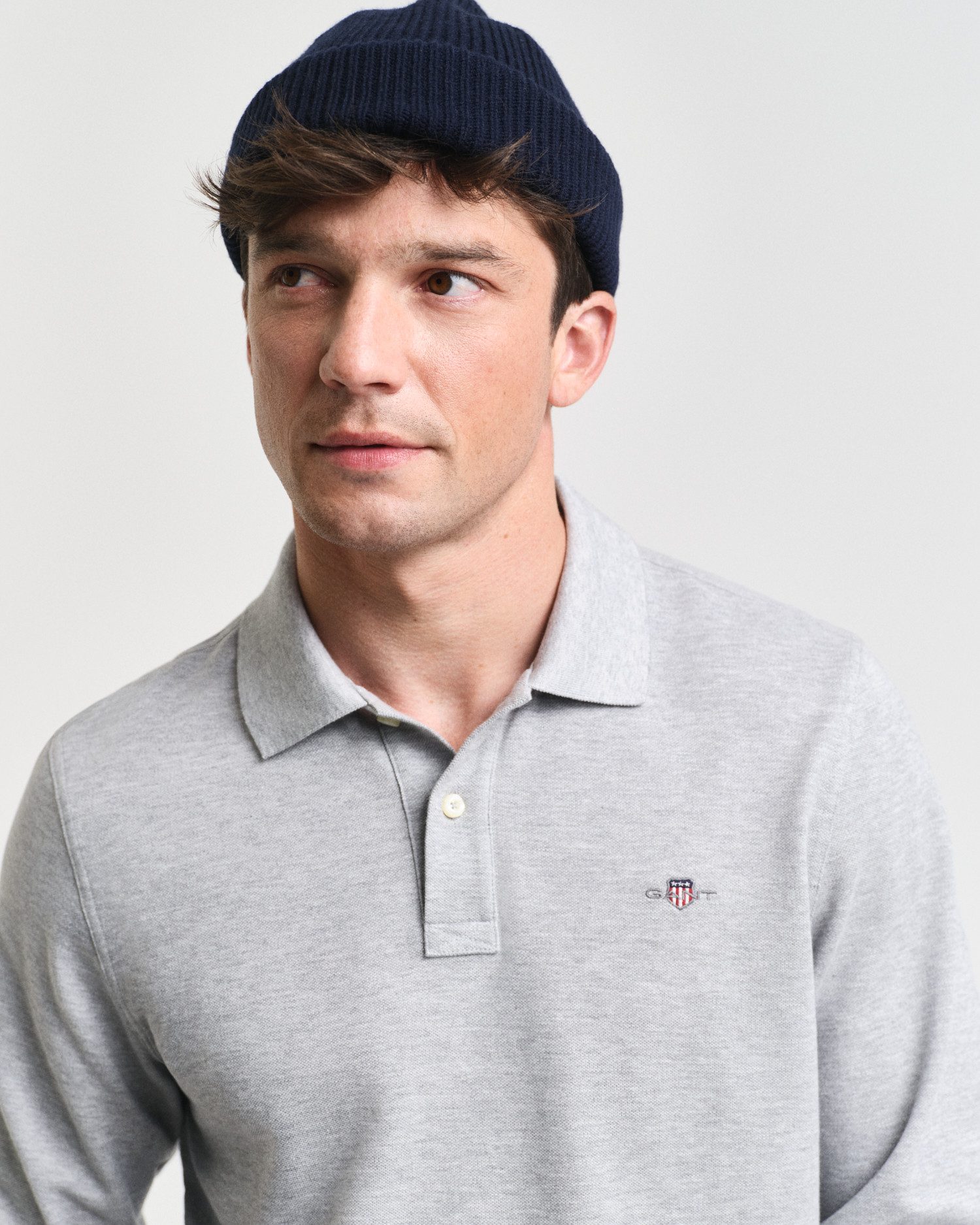 Gant Poloshirt REG SHIELD LS PIQUE RUGGER mit Logotickerei auf der Brust