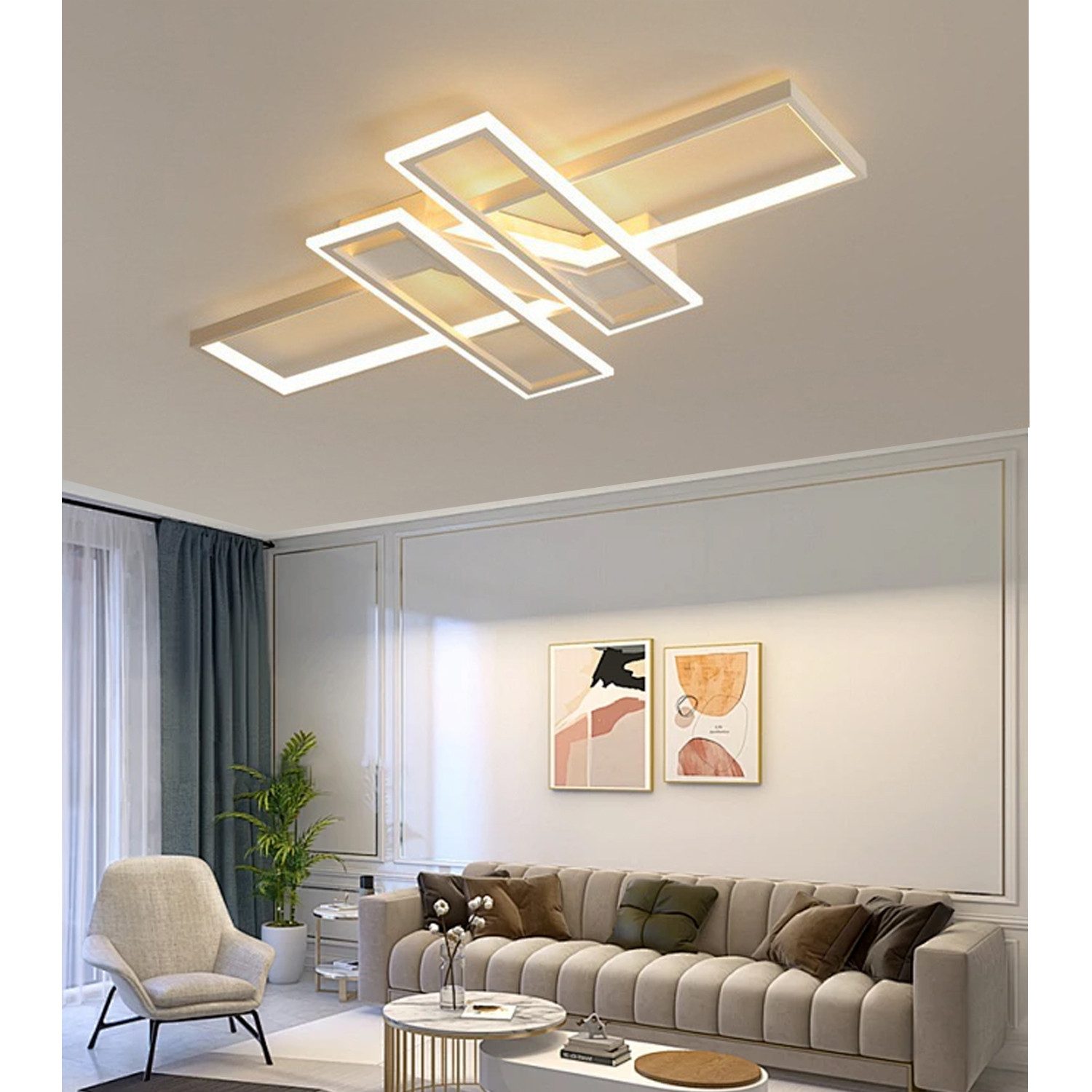 OYLCDI Deckenleuchten LED Deckenlampe 94W Dimmbar mit Fernbedienung 3000-65 günstig online kaufen