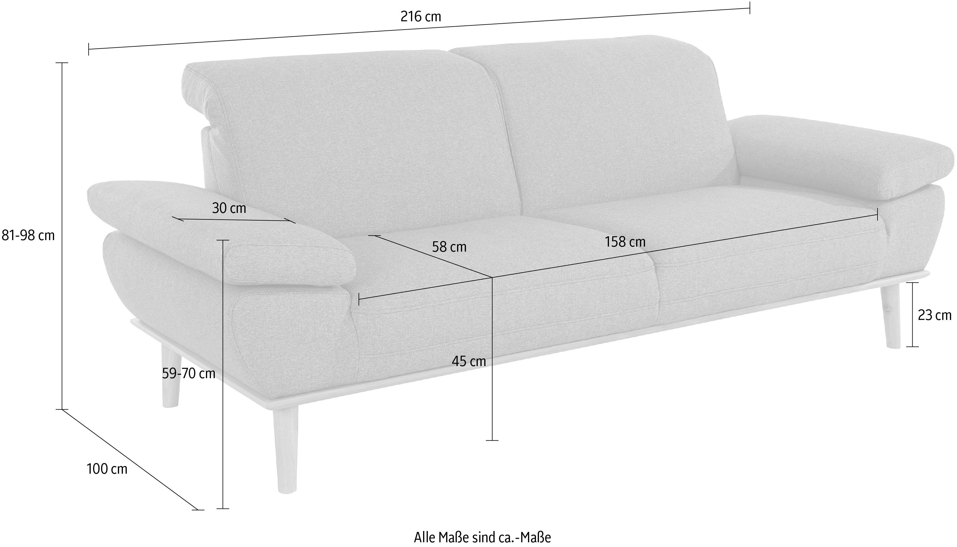 andas 2,5-Sitzer Lillehem, und wahlweise Kopf- Armteilverstellung, mit incl. Rückenverstellung