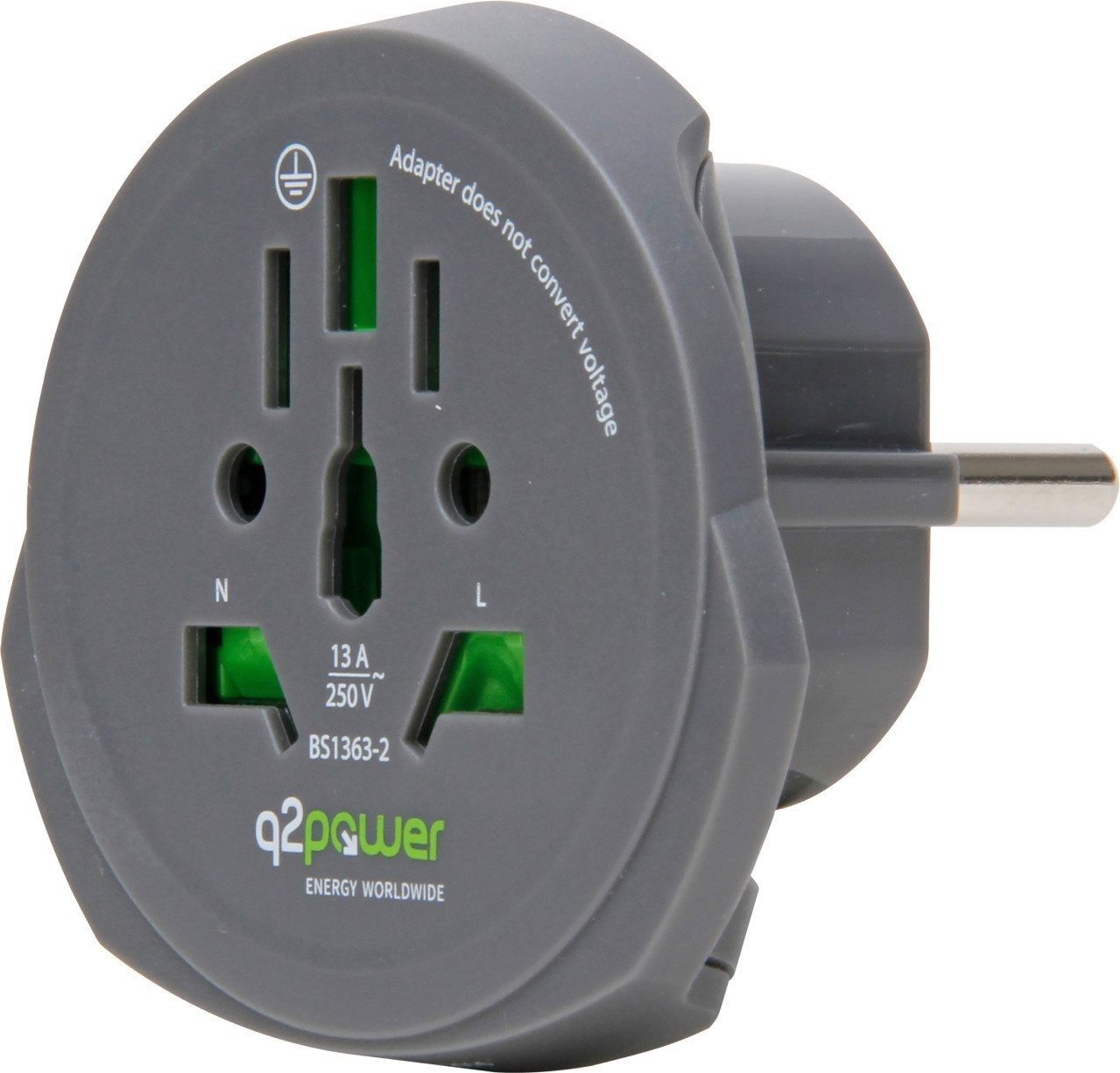 Kopp Kopp World2Europe Reiseadapter Grau Europa Schutzkontakt 100 250 V Verlängerungskabel, Universal, Universal, Universal Länderadapter Welt Reisestecker
