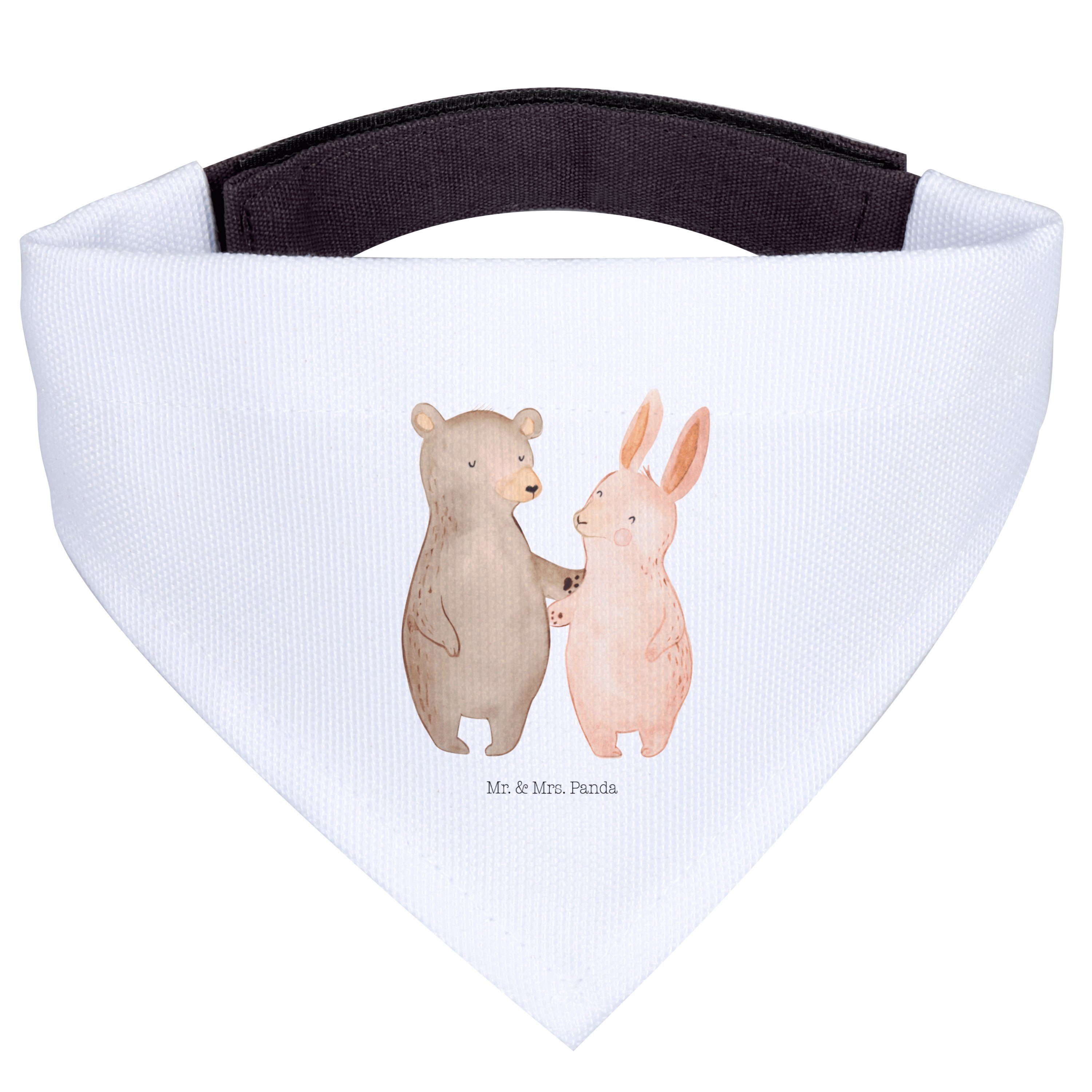 Mr. & Mrs. Panda Hundefliege Bär und Hase Umarmen, Hunde-Halstuch, Weiß, Umarmung, Halstuch, Hund, Polyester, Tuch für Hunde Hunde Halstuch Umarmen
