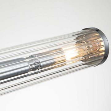 etc-shop Wandleuchte, Wandlampe Wandleuchte Feuchtraum Badezimmerlampe chrom Glas IP44 H