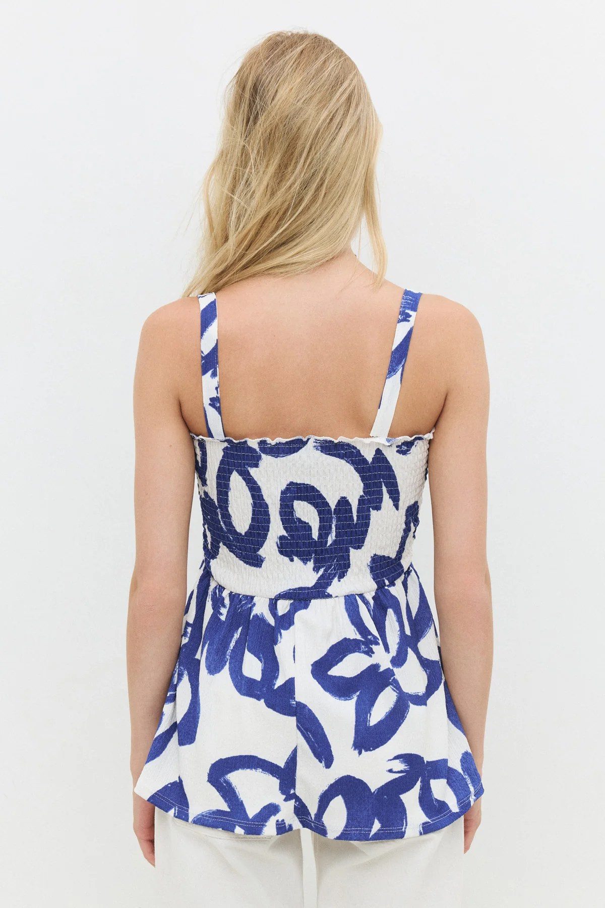 No Matter What T-Shirt Bluse mit Raffungen vorne und Trägern