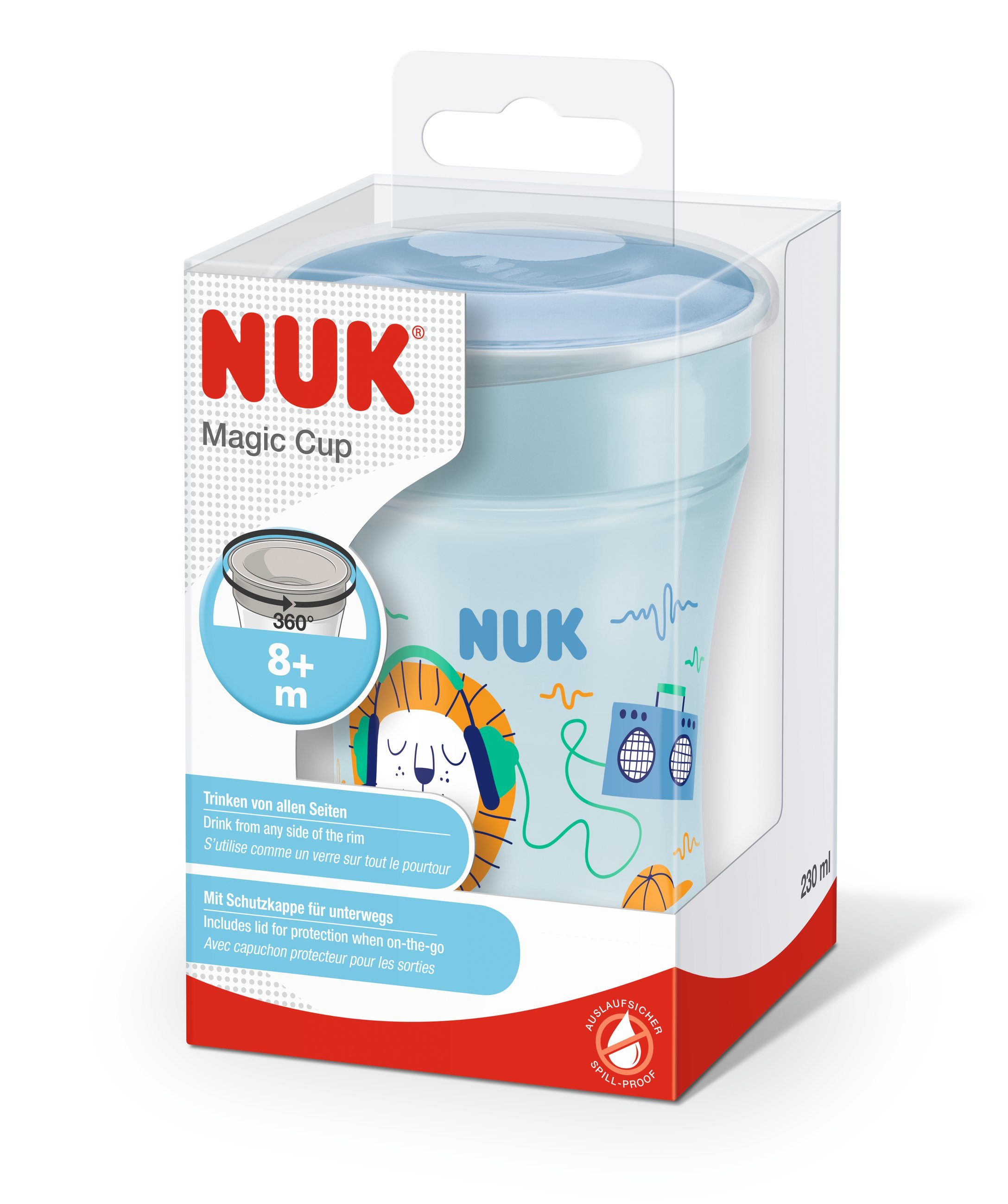 Babyflasche NUK Magic Cup 230ml 10255602, 360°-Trinkrand, ab 8 Monaten, BPA