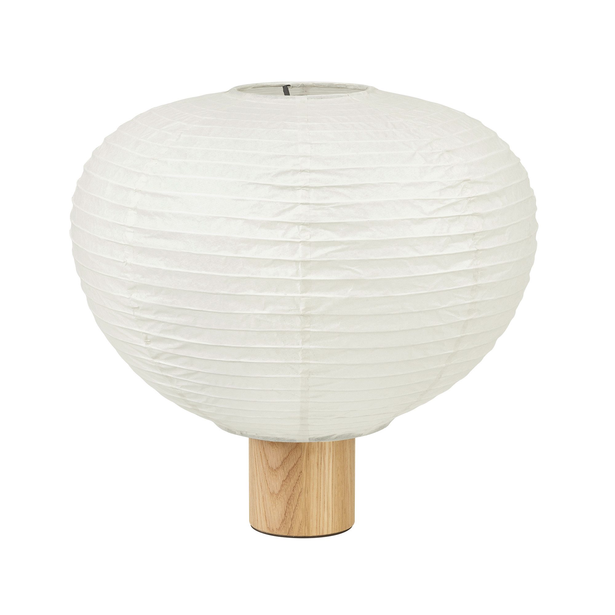 blomus Tischleuchte -KAMI- Reispapierleuchte, Tischlampe, Papierleuchte, Schreibtischlampe, LED wechselbar, Japan-Stil, Eichenholzsockel, Dimmbare LED (E14), Textilkabel