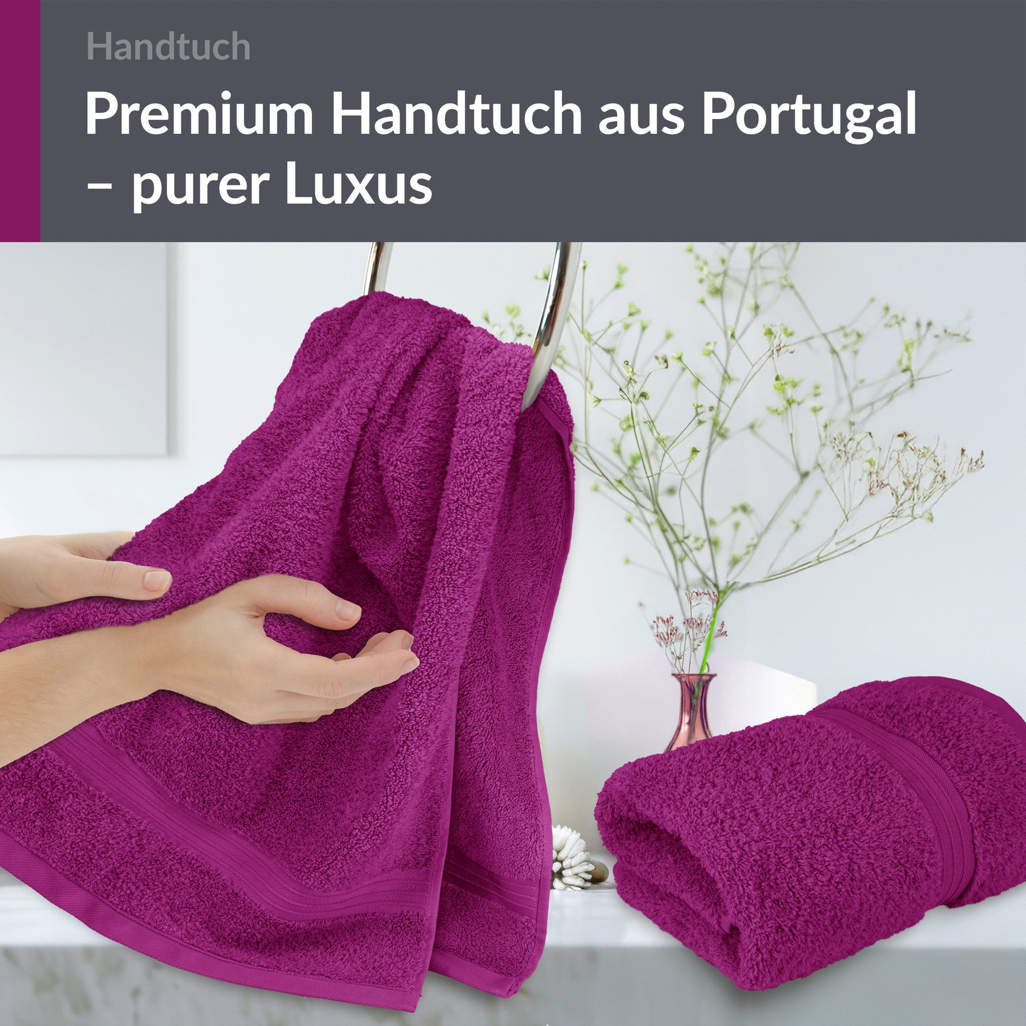 Lashuma Handtücher Linz, Frottee (2-St), Lila Handtücher 50x100 cm aus Baumwolle