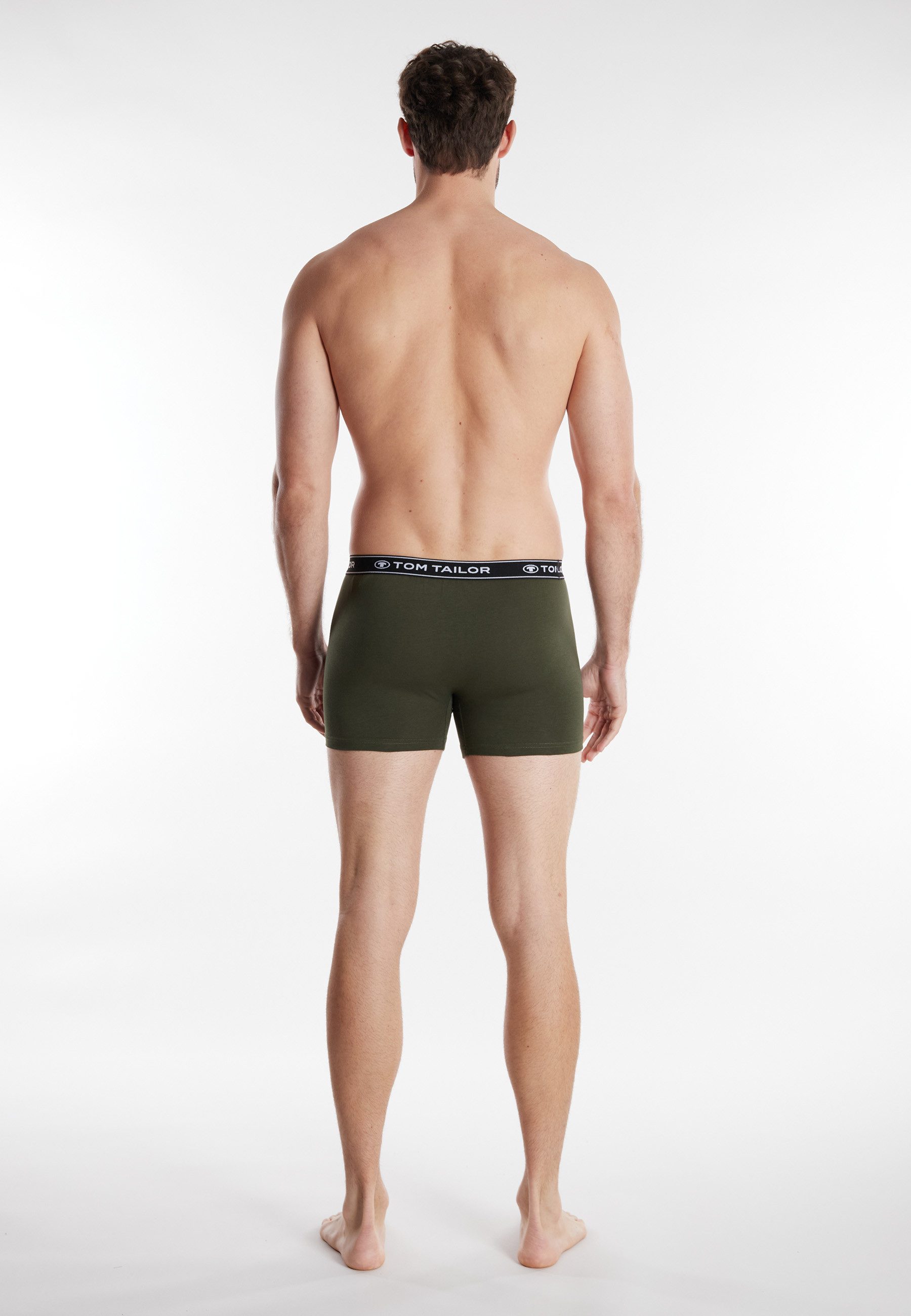 TOM TAILOR Boxershorts Buffer (3er Pack) bequem, basic, eng, atmungsaktiv, Logobund, Baumwollmix