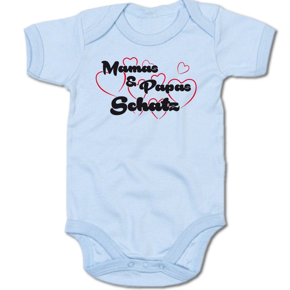 G-graphics Kurzarmbody Mamas & Papas Schatz Baby Body mit Spruch / Motiv / Aufdruck • als Geschenk