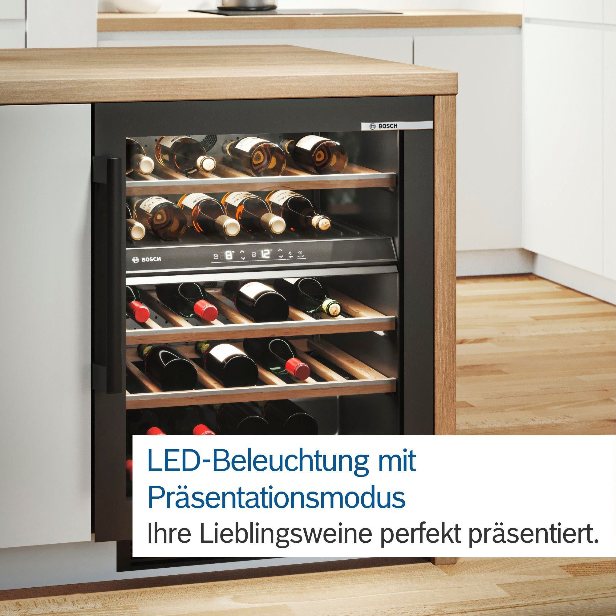 BOSCH Weinkühlschrank KUW20VHF0, für 21 Standardflaschen á 0,75l