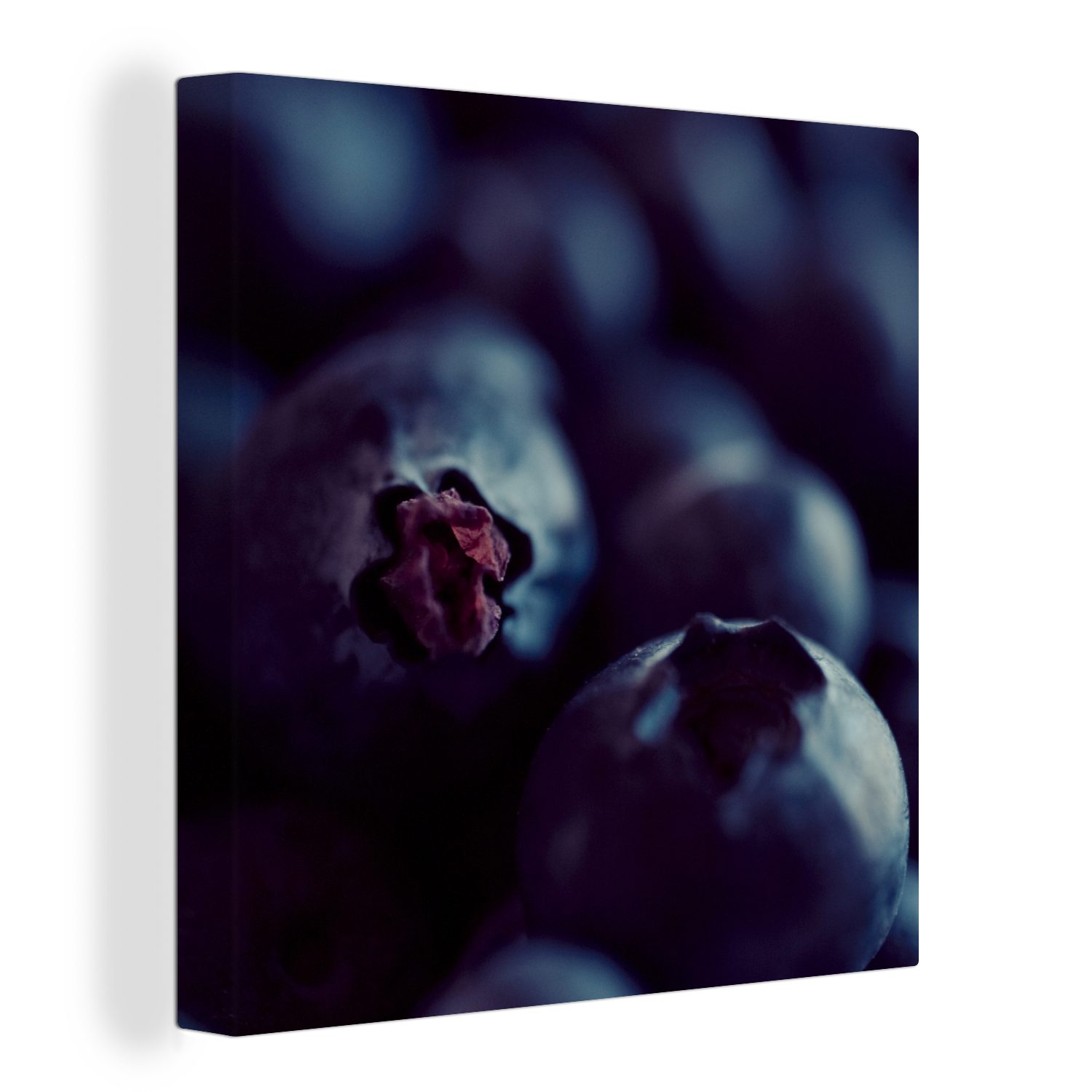 OneMillionCanvasses® Leinwandbild Obst - Heidelbeere, (1 St), Leinwand Bilder für Wohnzimmer Schlafzimmer