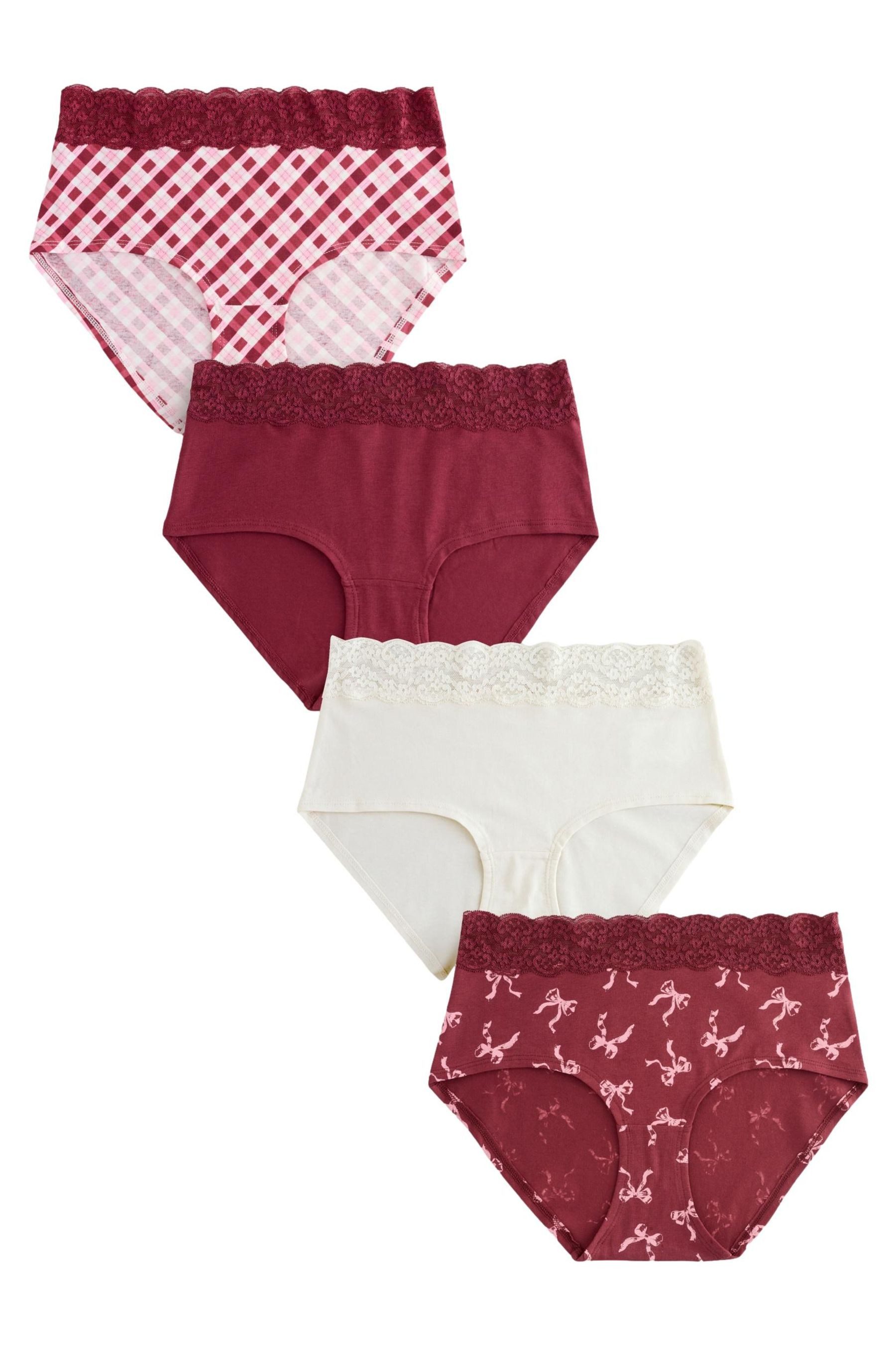 Midislip Spitzenslips im 4er-Pack, Midi