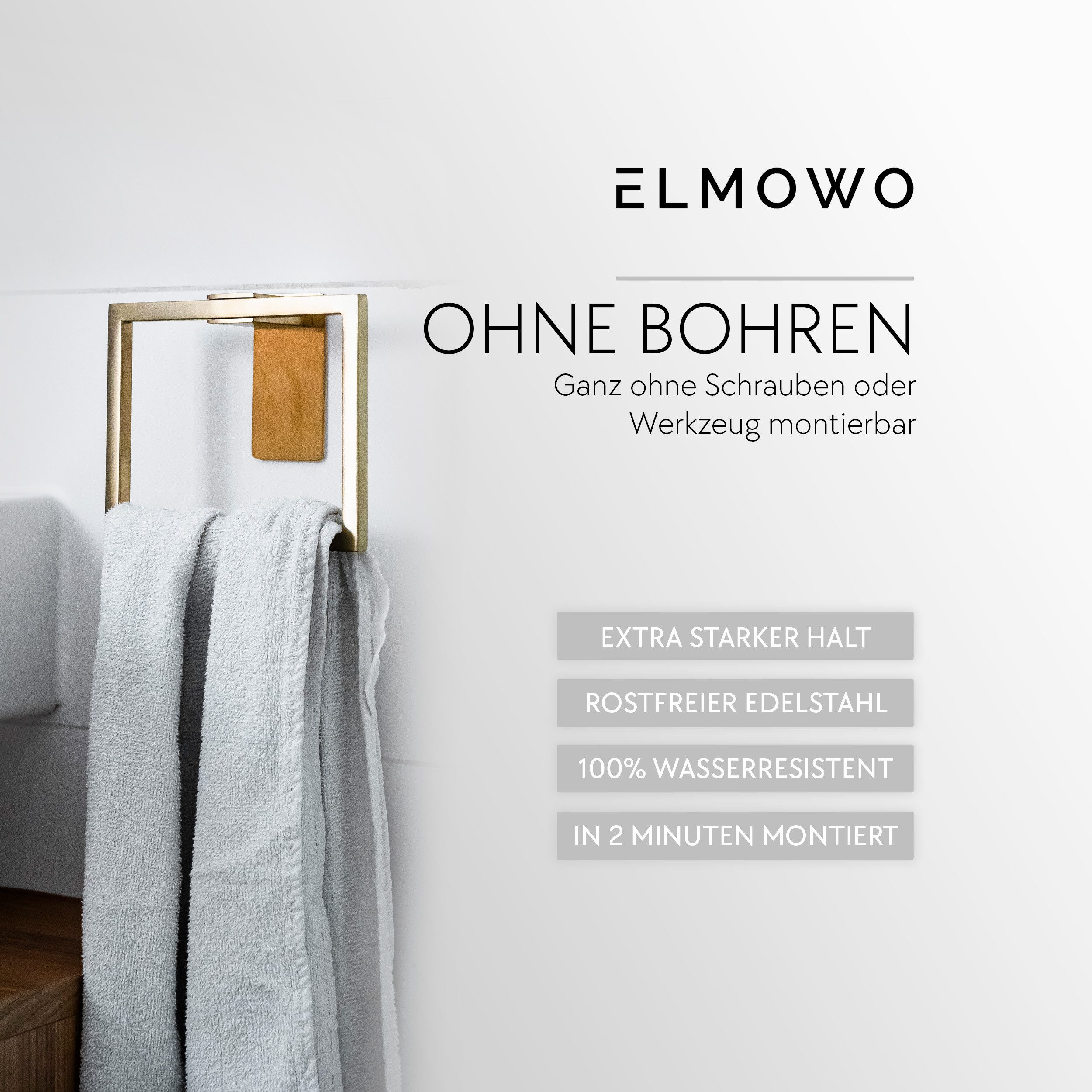 ELMOWO Handtuchring ohne Bohren (eckig) - günstig online kaufen