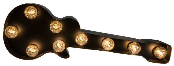 MARQUEE LIGHTS LED Dekolicht schwarz Tischlampe - 9 E14 Warmweiß, Lichtquellen Guitar (exkl) Old 61x38cm Old Guitar, Wandlampe, Leuchtmittel, ohne