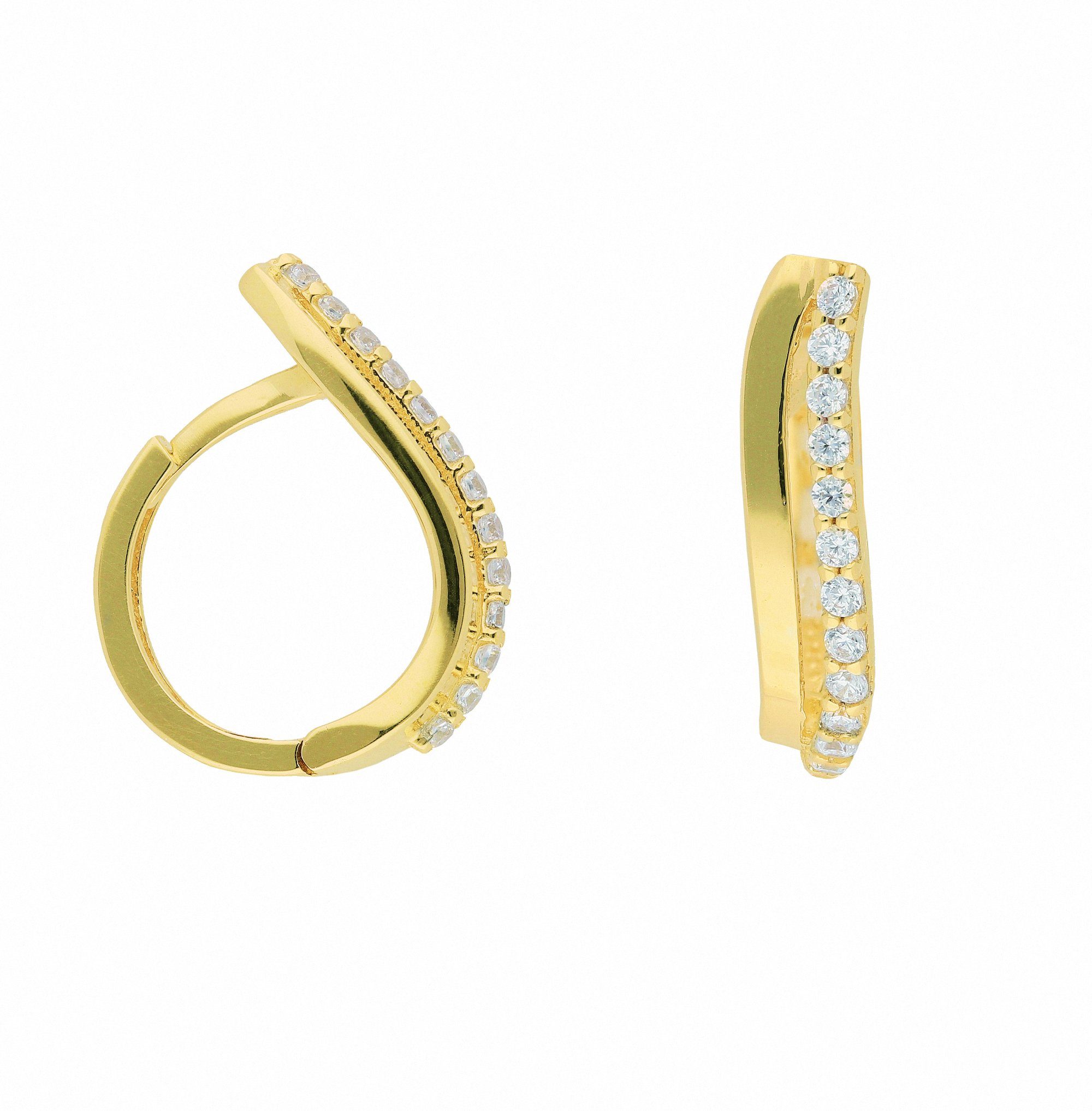 Adelia´s Paar Ohrhänger »1 Paar 585 Gold Ohrringe / Creolen mit Zirkonia«,  Goldschmuck für Damen online kaufen | OTTO