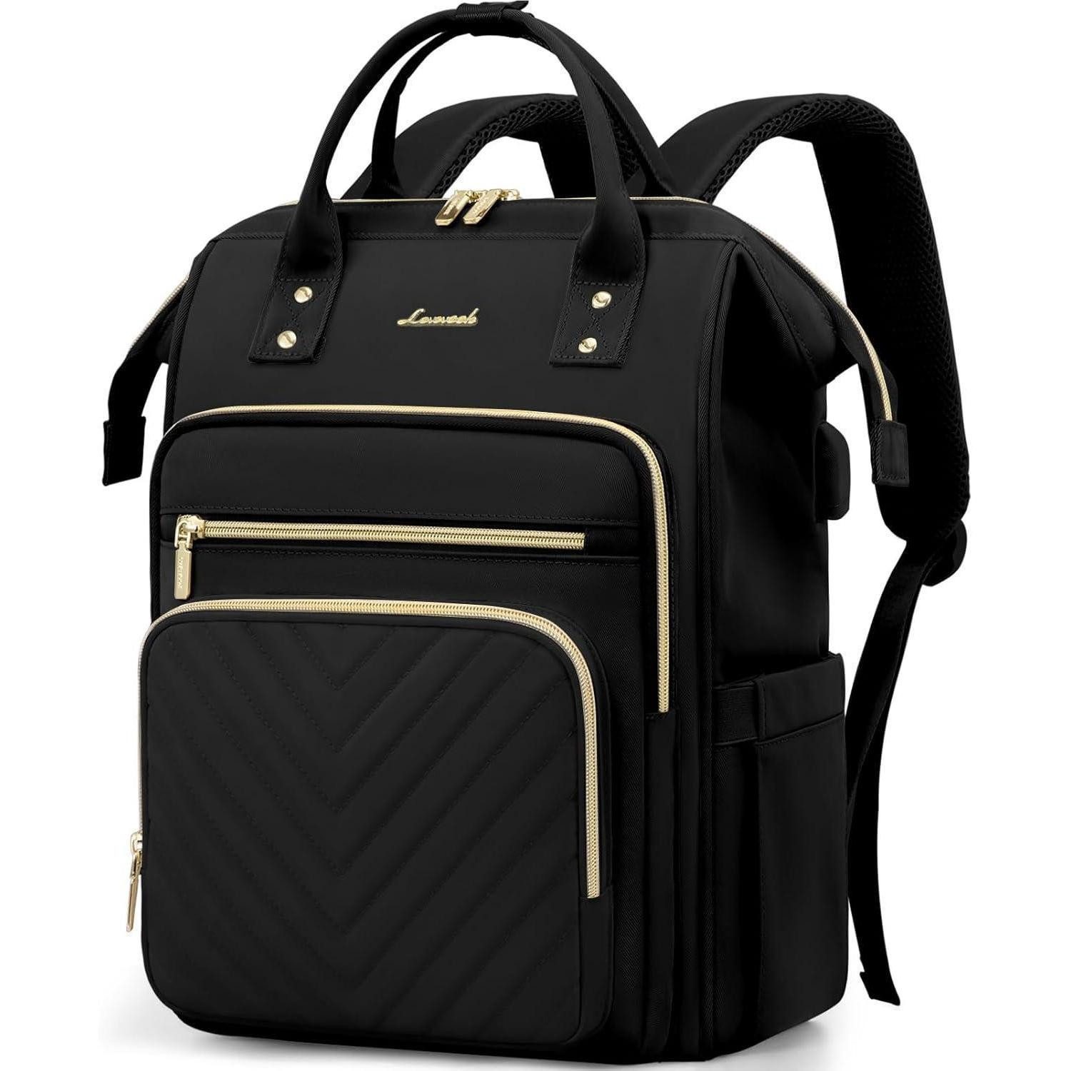 LuxusKollektion Laptoprucksack Damen Rucksack Schwarz 17,3 Zoll Laptop Schu günstig online kaufen