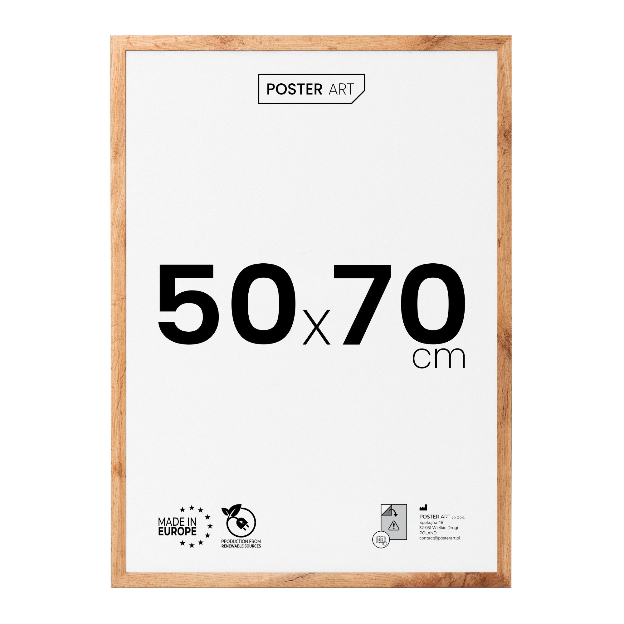 POSTER ART Bilderrahmen modern aus MDF mit Kunststoffglas für Fotos & Poster, für 1 Bilder