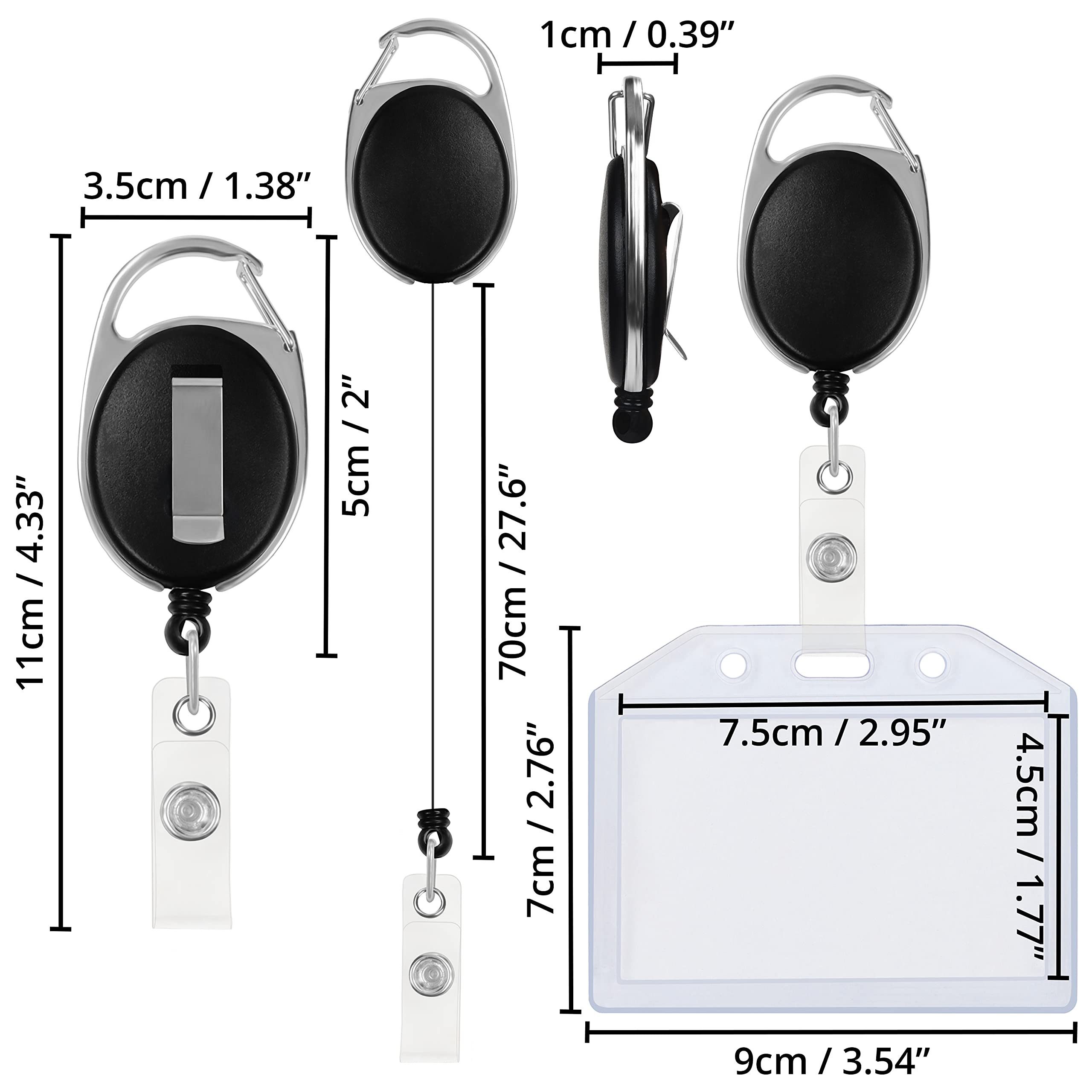 Kurtzy Schlüsselanhänger Ausweishüllen mit ausziehbarem Band (10er Pack) (1 günstig online kaufen