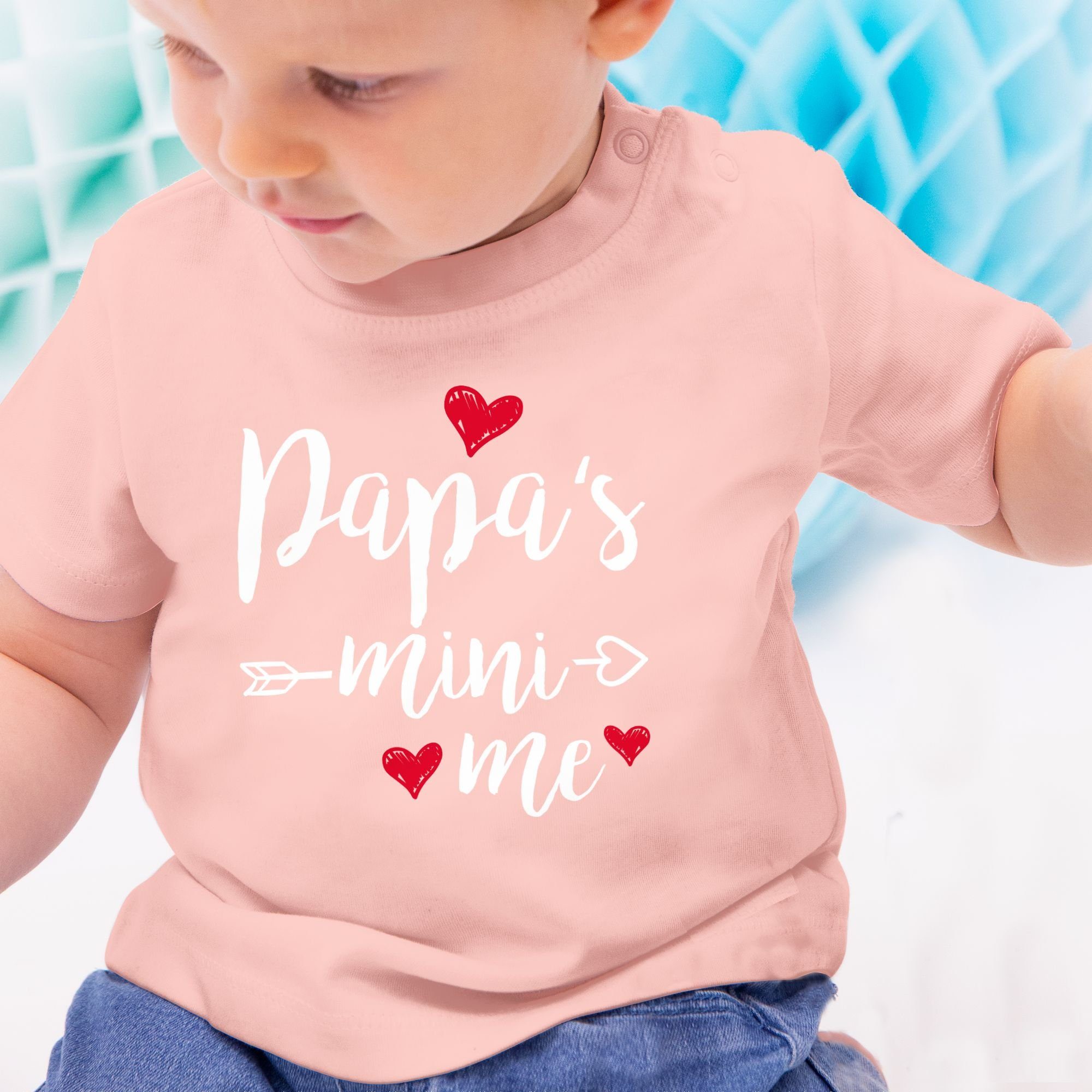 Me Vatertag Papa Geschenk T-Shirt Baby Ich Dich Shirtracer - Papas liebe 2 Mini Papa Babyrosa