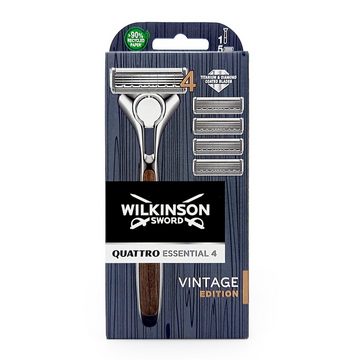 Wilkinson Rasierklingen Wilkinson Quattro Vintage Rasierer + 4 Ersatzklingen