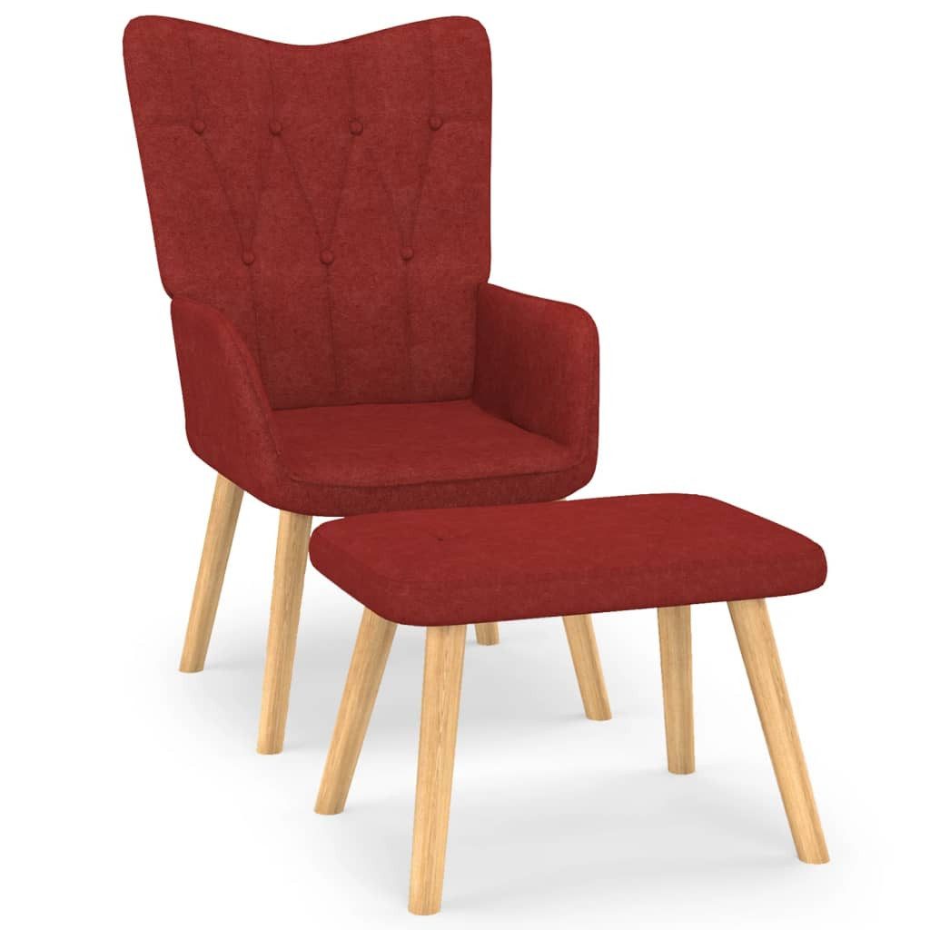 Sessel Relaxsessel Fernsehsessel Sessel Polstersessel mit Hocker Weinrot Stof
